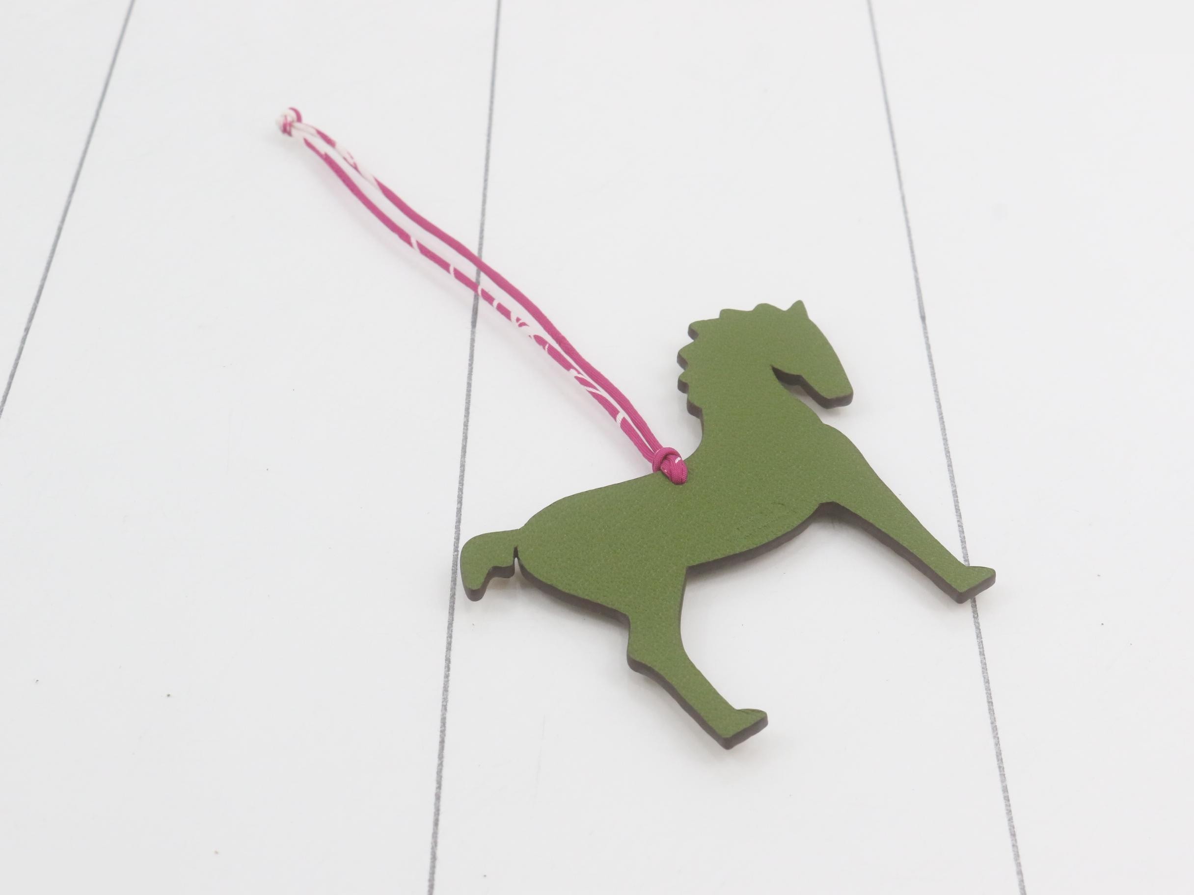 Hermès Petit H Taurillon Clemence Charm Horse — view 2