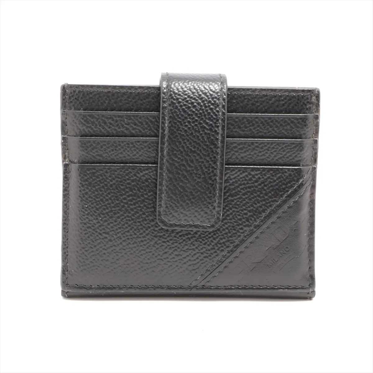 leather compact wallet black