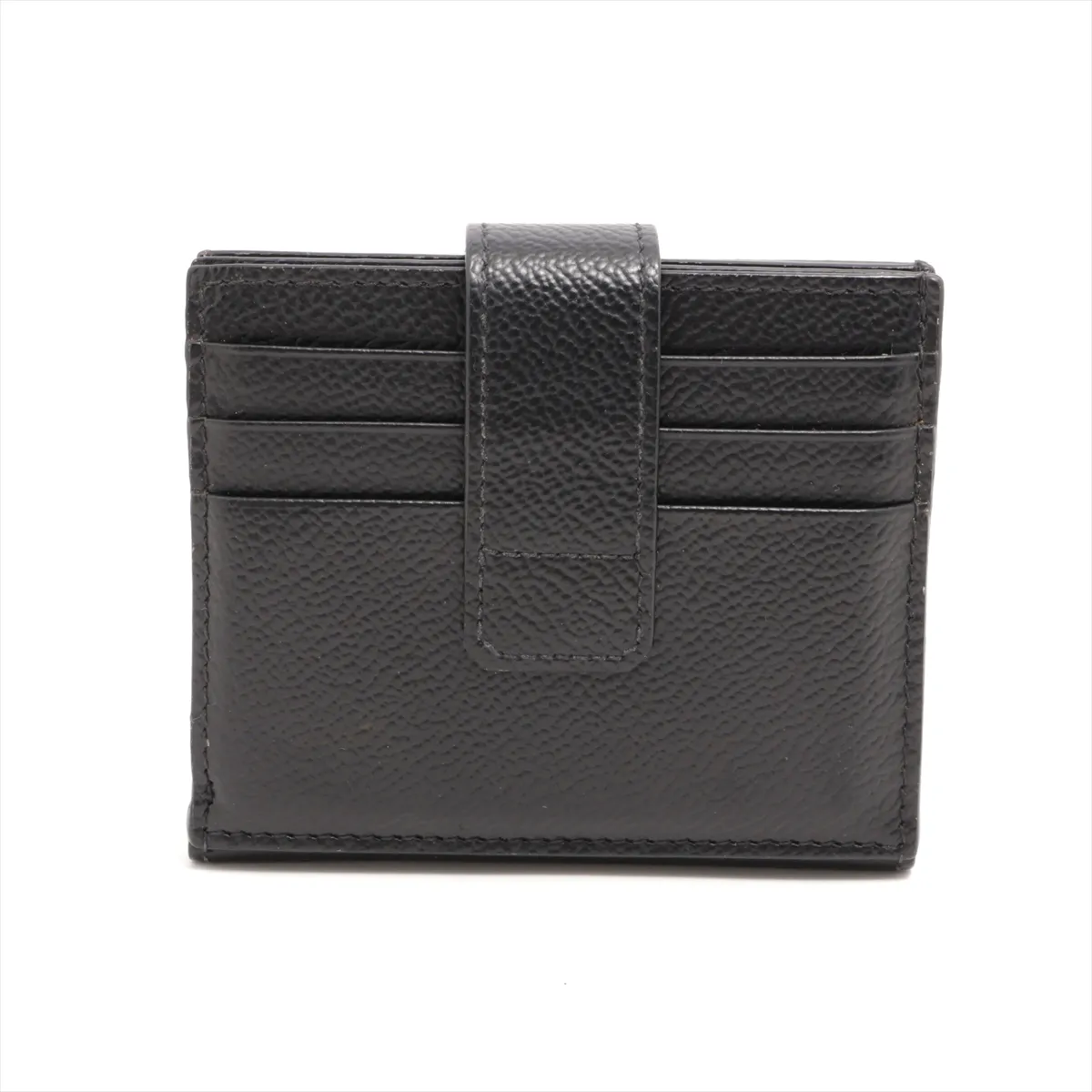leather compact wallet black — view 2