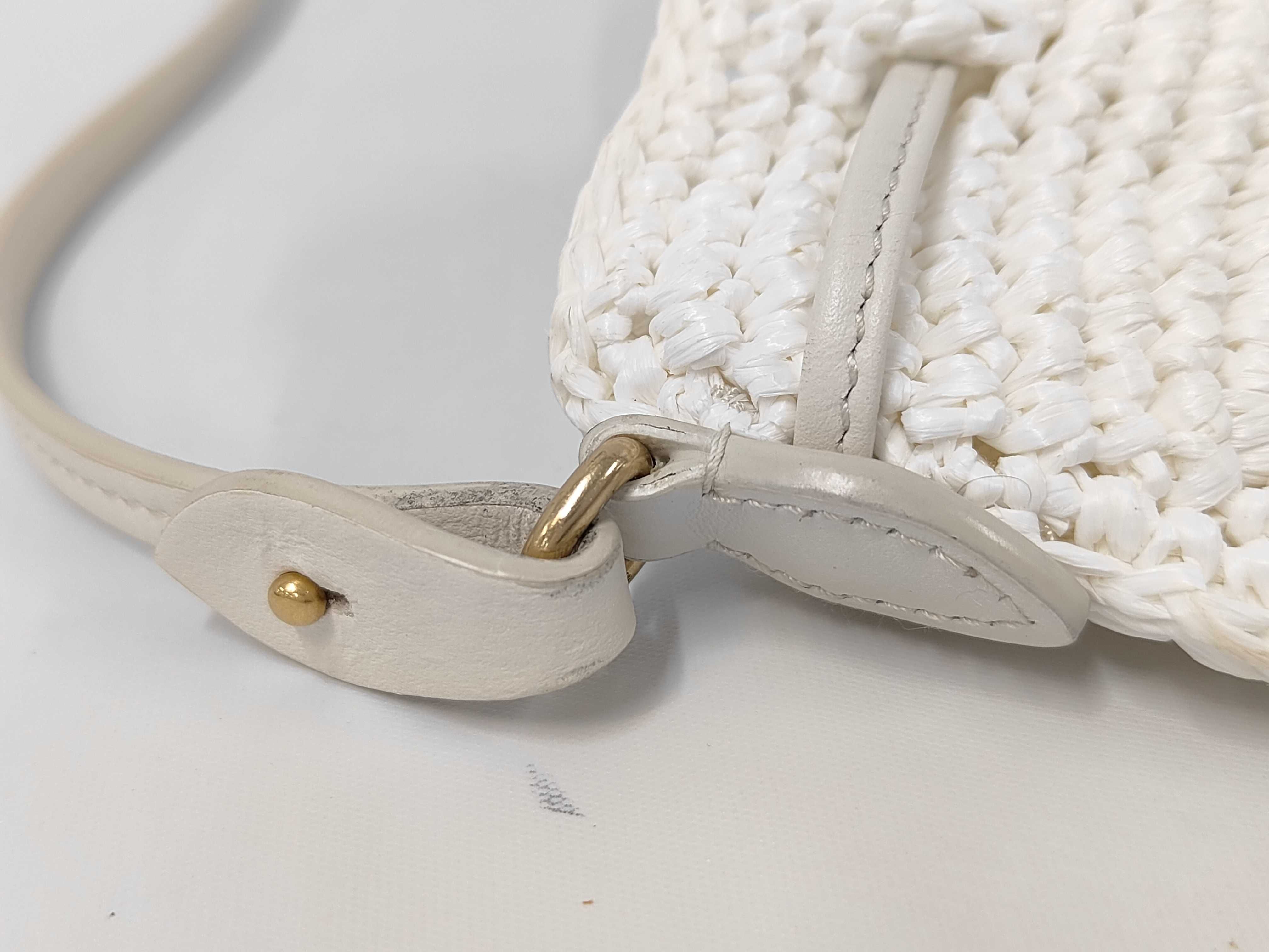 Woven Fabric Mini Bag White Pouch — view 4