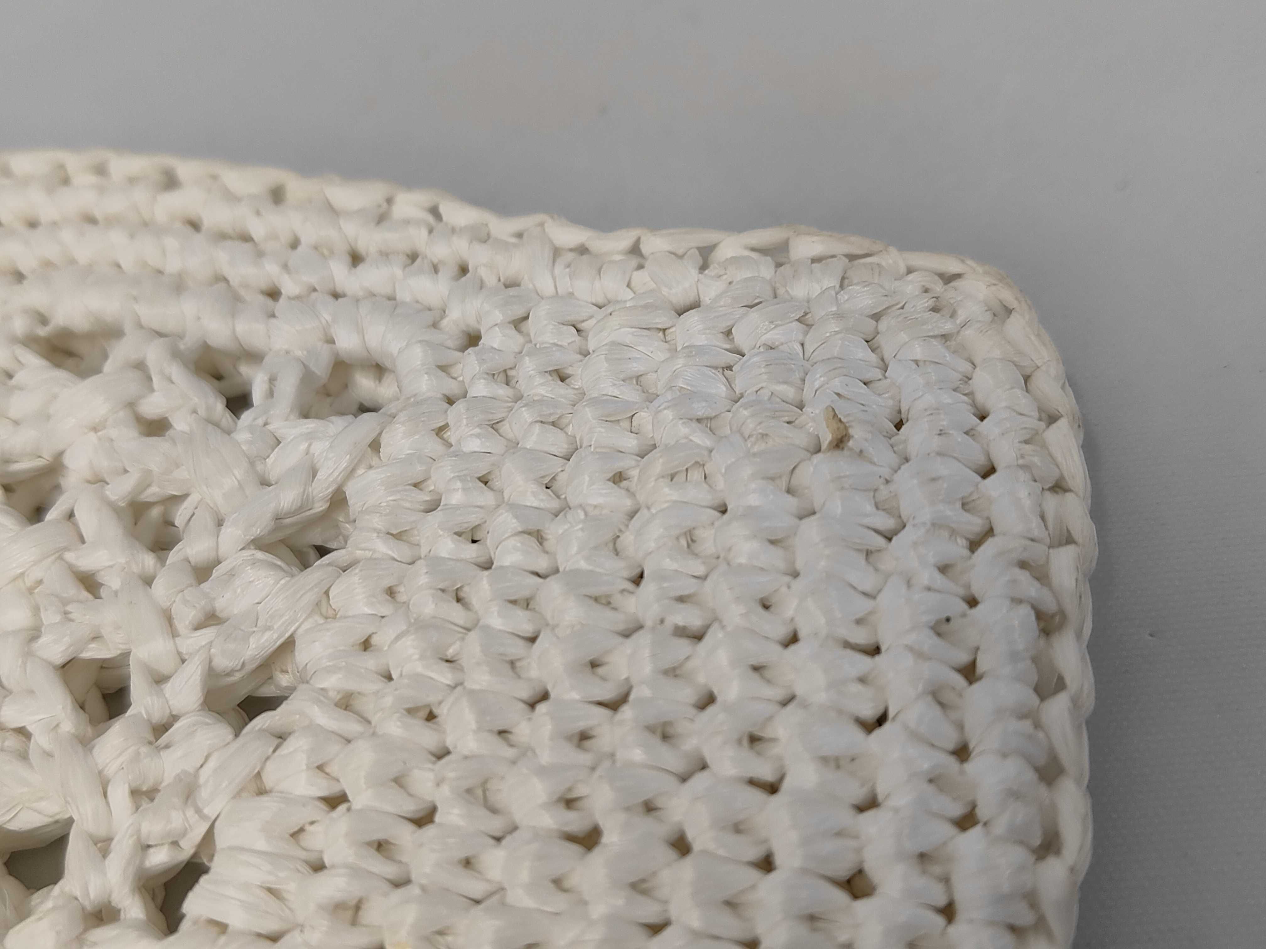 Woven Fabric Mini Bag White Pouch — view 10