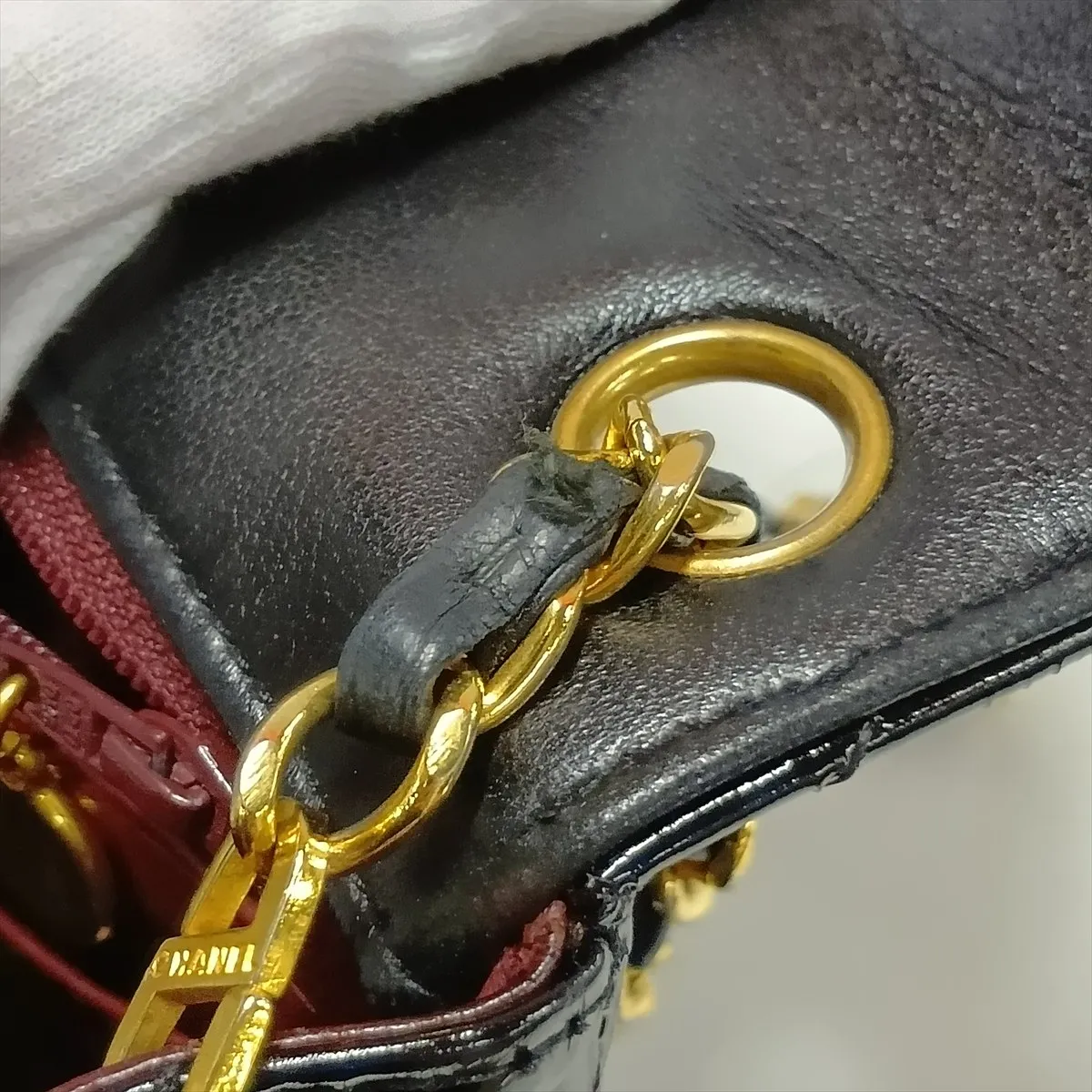Mini Matelassé 17 Patent Leather Single Flap Single Chain Bag, Black with Gold Hardware, 1942417, Series 1, A01115 — view 14