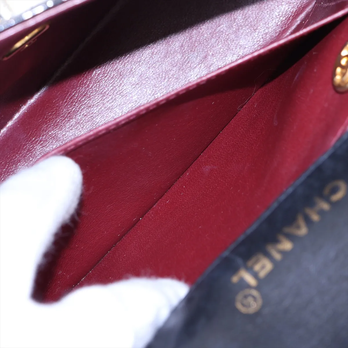 Mini Matelassé 17 Patent Leather Single Flap Single Chain Bag, Black with Gold Hardware, 1942417, Series 1, A01115 — view 7