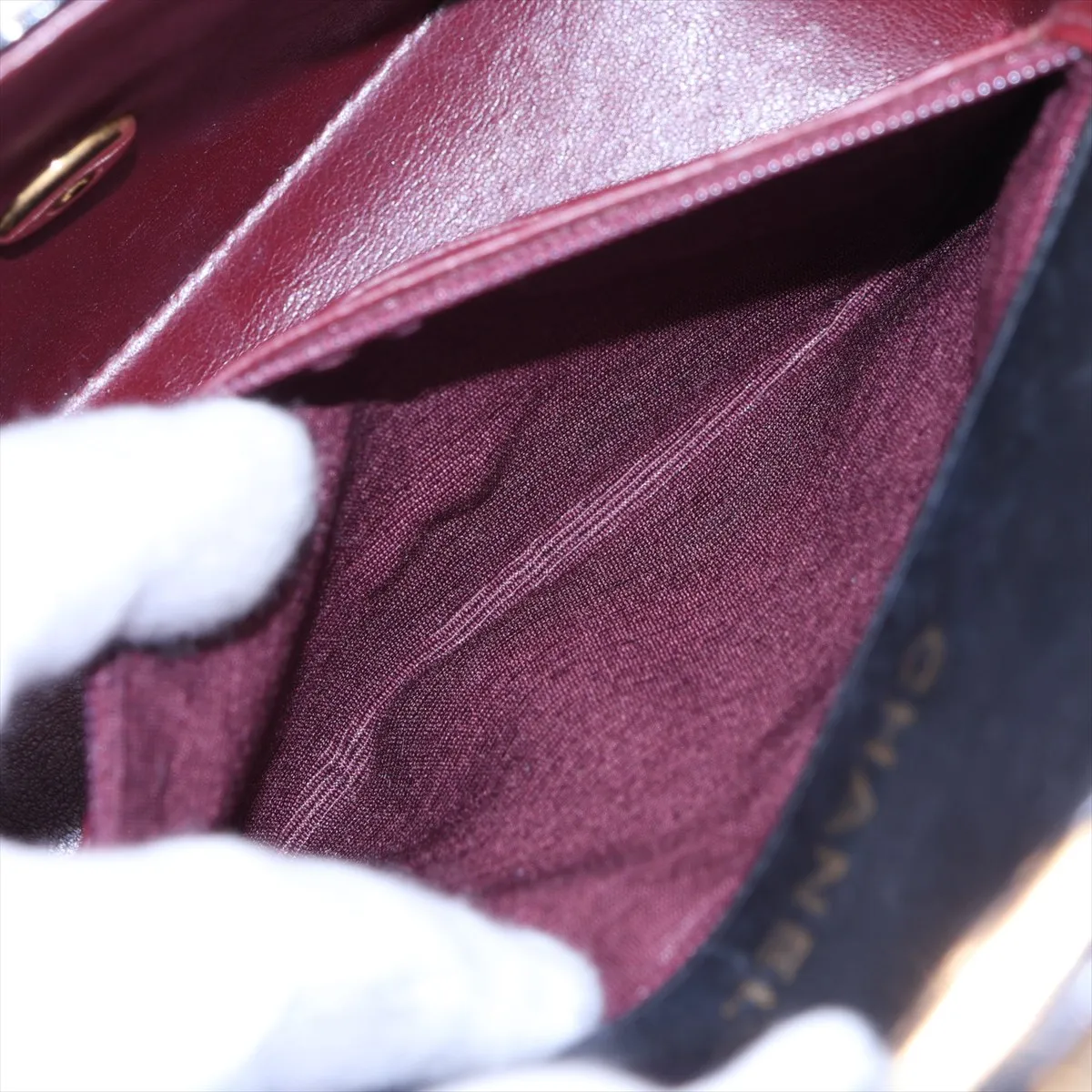 Mini Matelassé 17 Patent Leather Single Flap Single Chain Bag, Black with Gold Hardware, 1942417, Series 1, A01115 — view 8