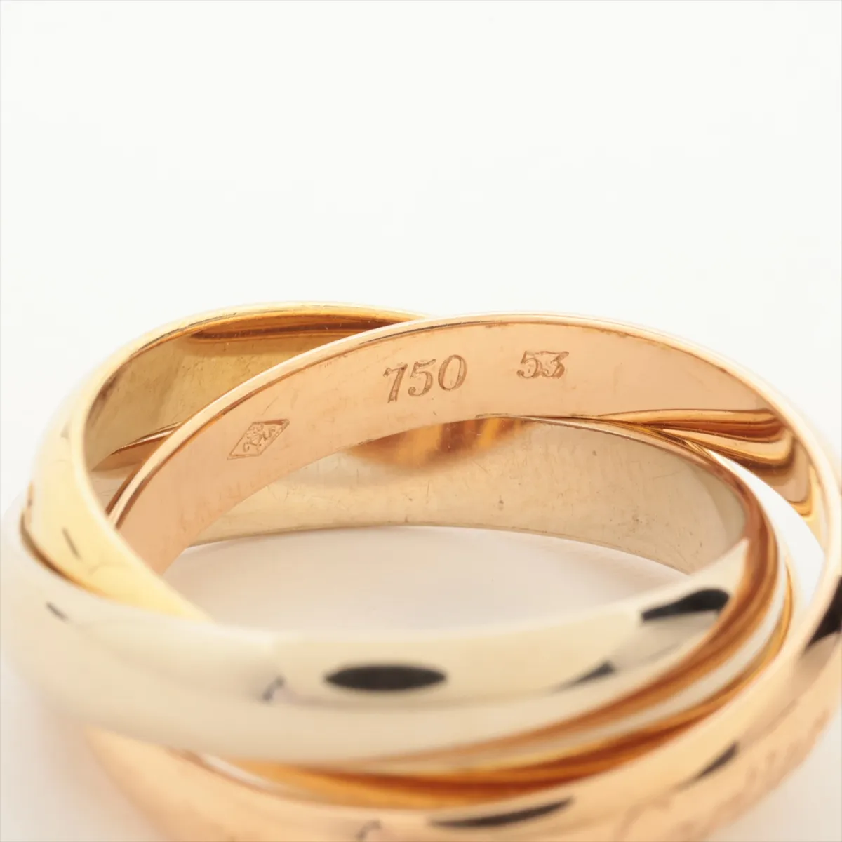 Trinity Ring 750 (YG x PG x WG) 8.5g Size 53 A3146W (Solder finish, drilled holes) — view 4