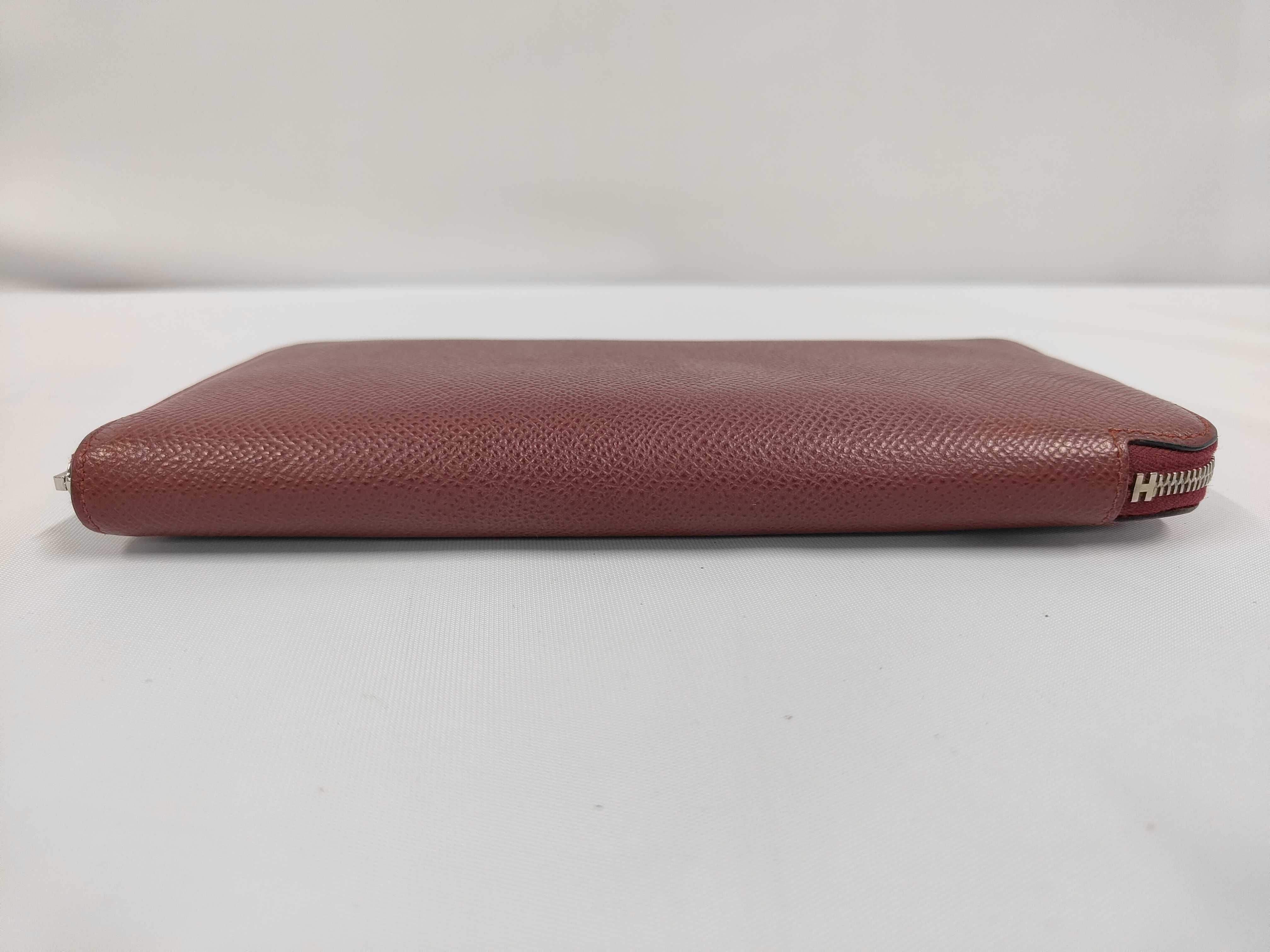 Azap Long Silk In Epsom Leather Wallet, D Stamp, Bordeaux, Silver Hardware — view 3
