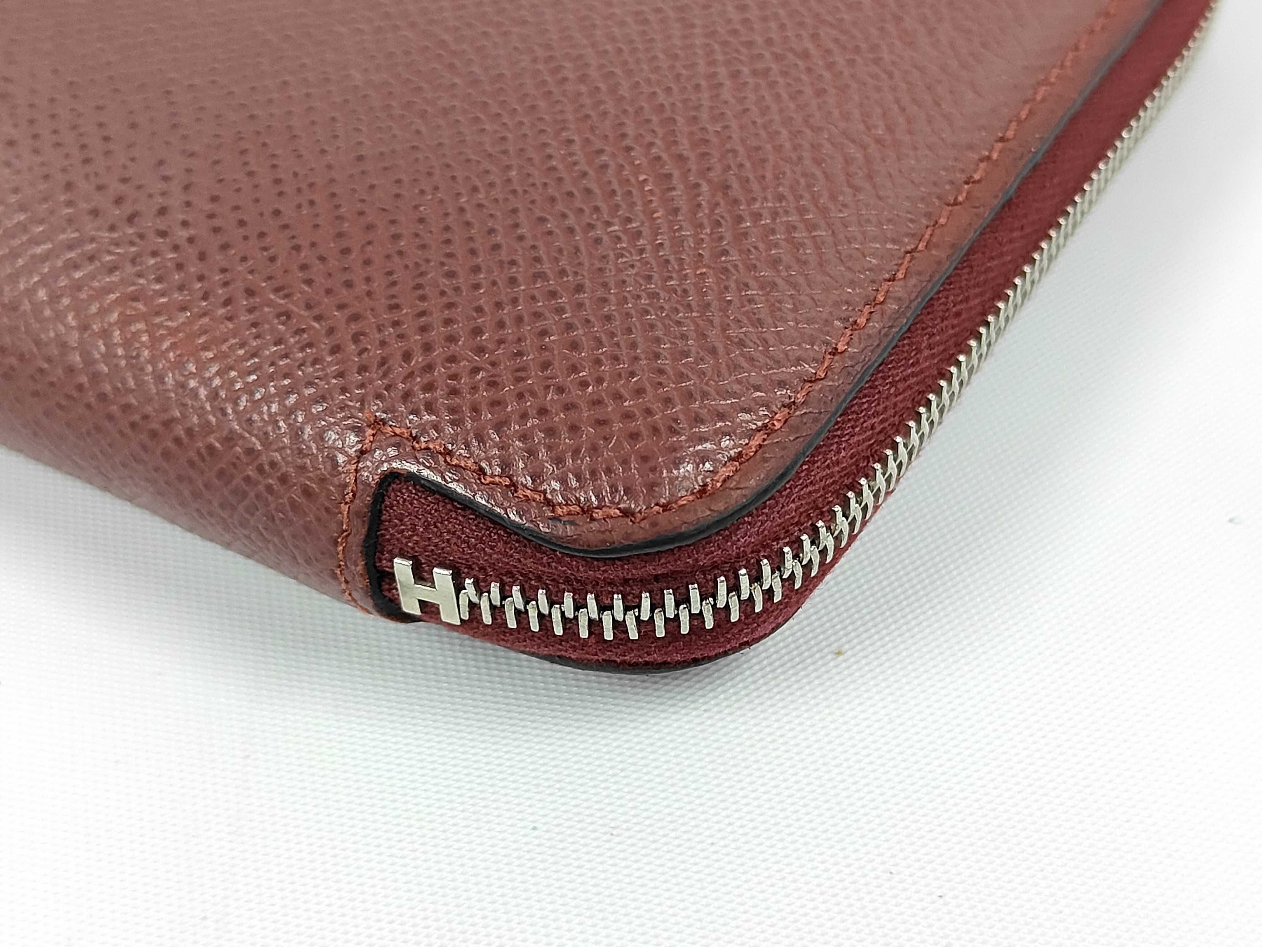 Azap Long Silk In Epsom Leather Wallet, D Stamp, Bordeaux, Silver Hardware — view 4