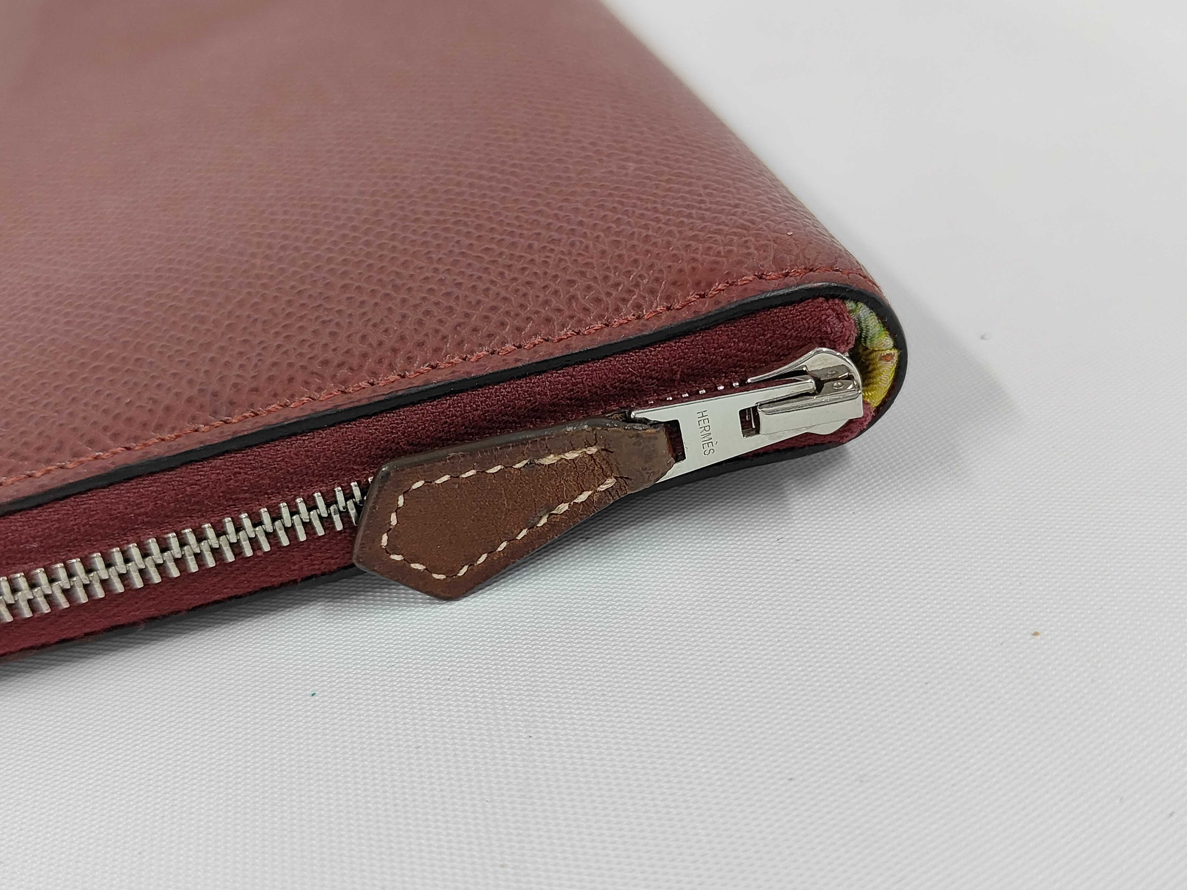 Azap Long Silk In Epsom Leather Wallet, D Stamp, Bordeaux, Silver Hardware — view 5