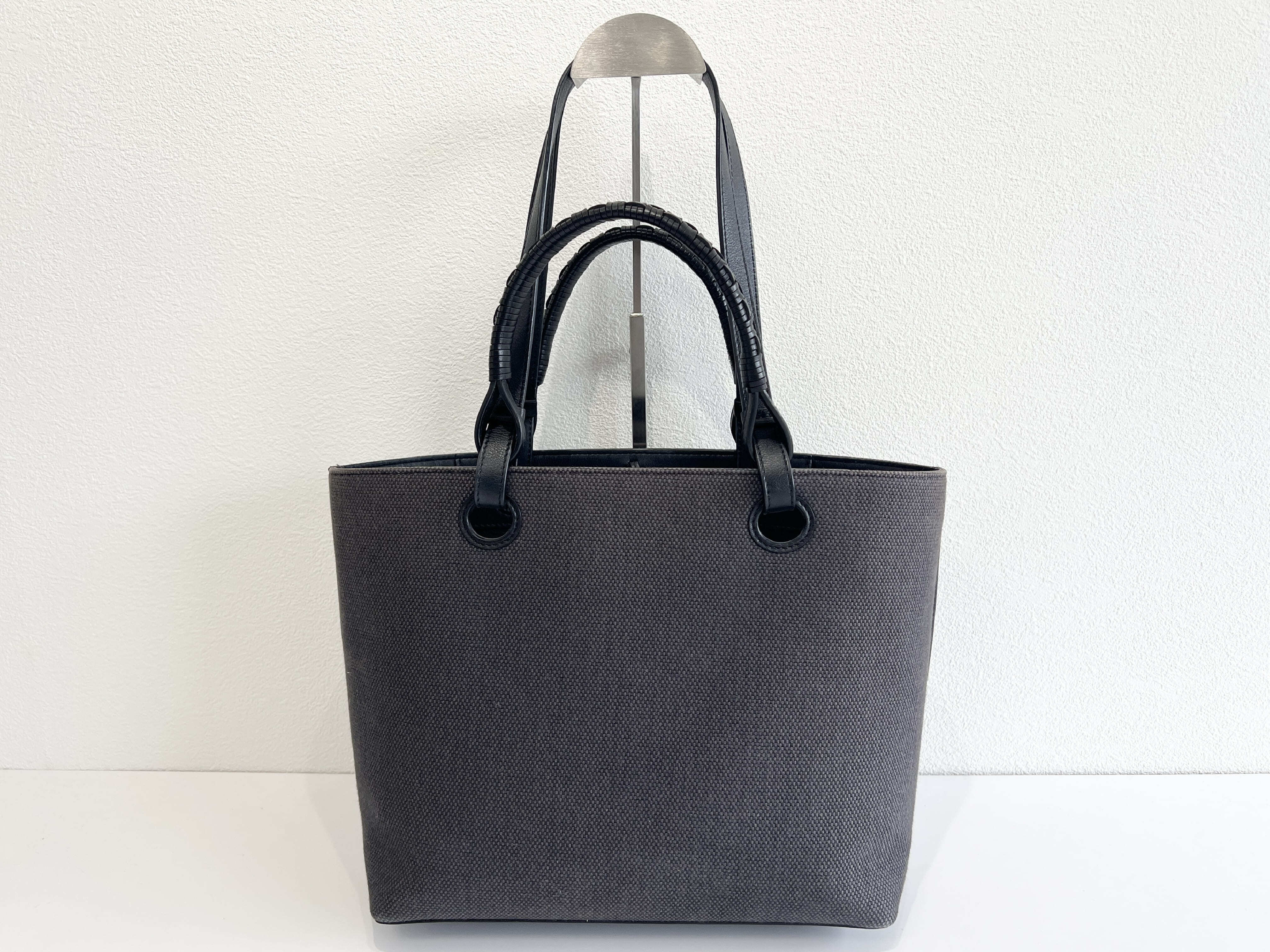 Anagram Logo Jacquard Canvas Leather 2-Way Shoulder Bag Tote Bag Handbag — view 2