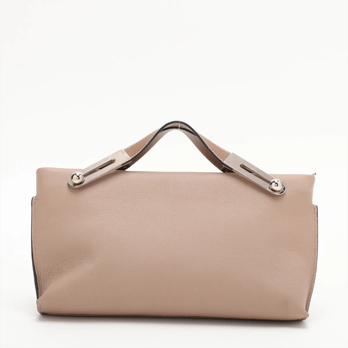 Missy Small Leather Handbag, Beige — view 2