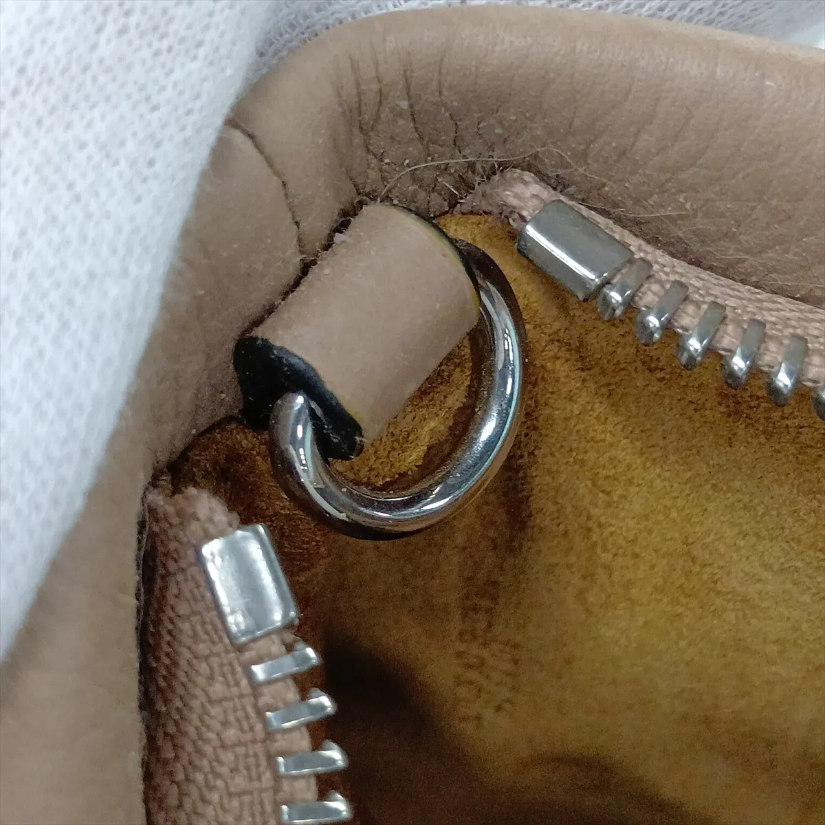 Missy Small Leather Handbag, Beige — view 15