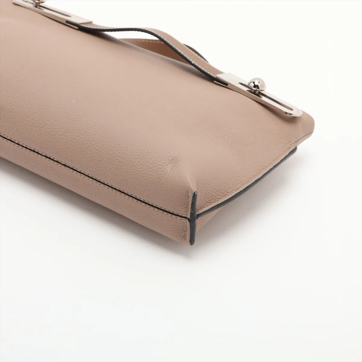 Missy Small Leather Handbag, Beige — view 3