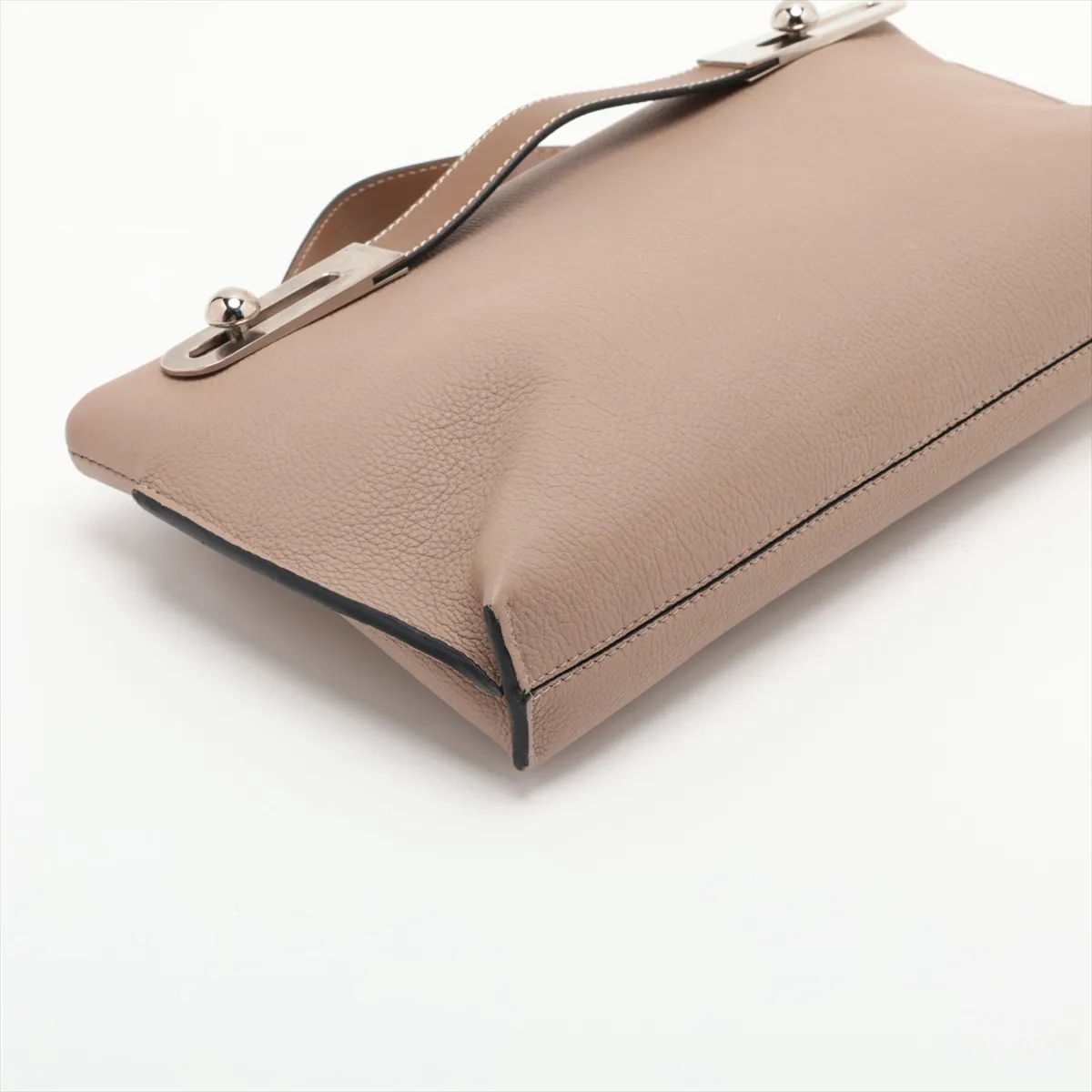 Missy Small Leather Handbag, Beige — view 4