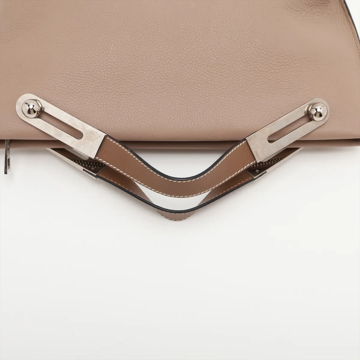 Missy Small Leather Handbag, Beige — view 5