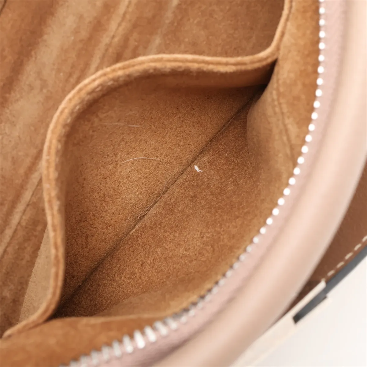 Missy Small Leather Handbag, Beige — view 9