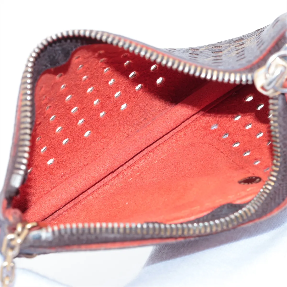 Monogram Perforated Pochette Clé M95222 SP0038 Orange Coin Case — view 3