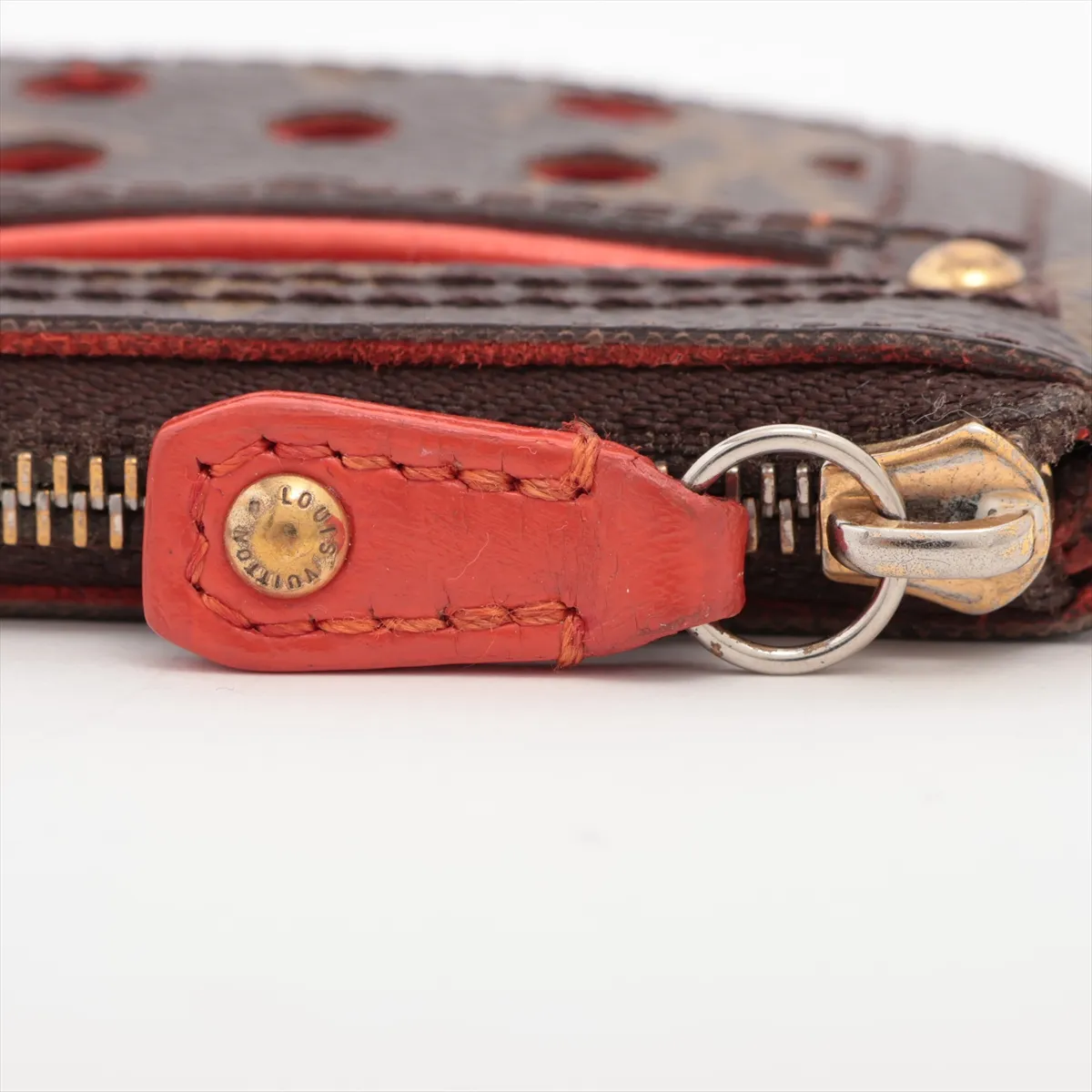 Monogram Perforated Pochette Clé M95222 SP0038 Orange Coin Case — view 7