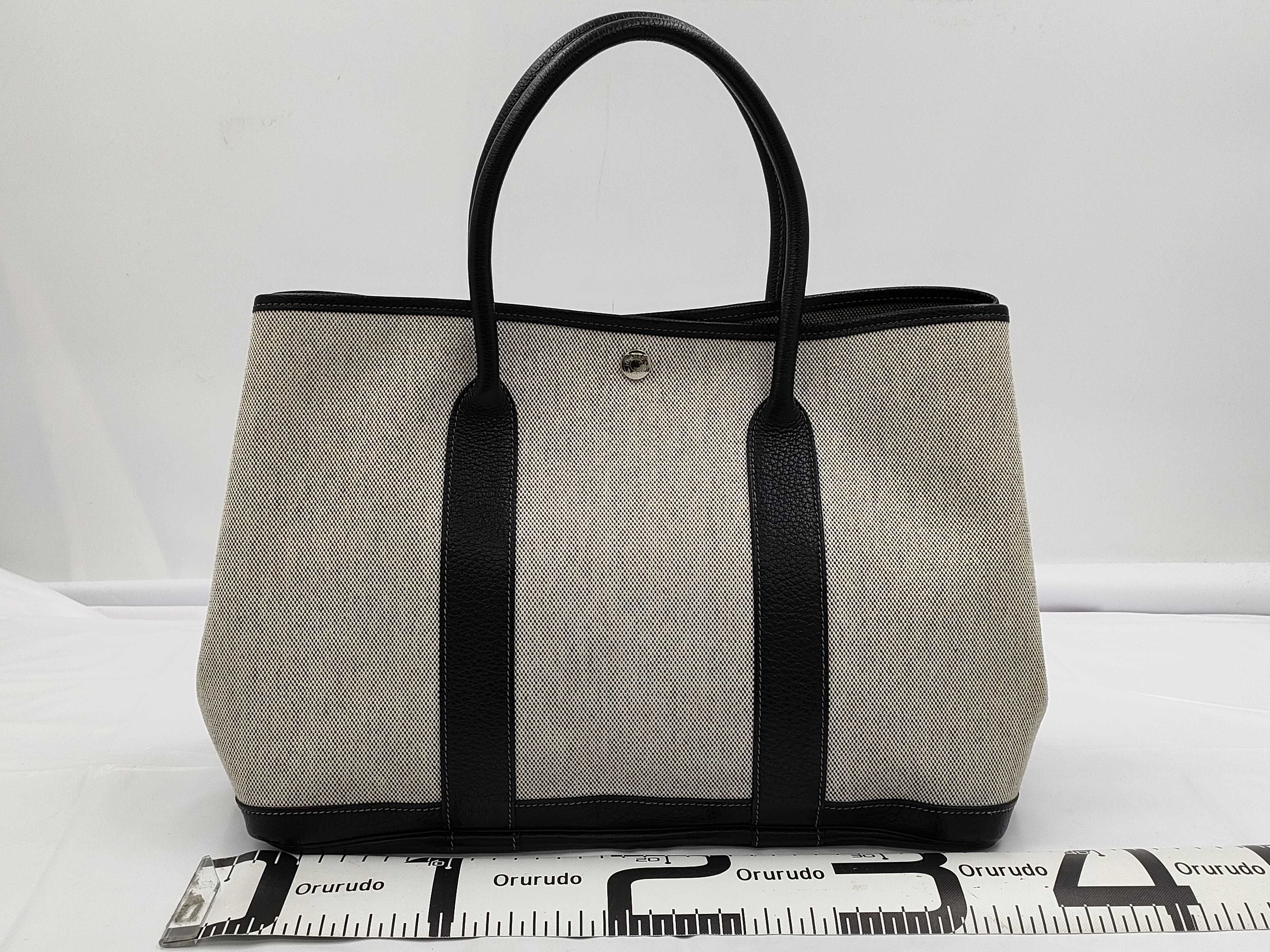 Garden Party PM Buffalo x Toile H Tote Bag, Beige, Silver Hardware H: 2004 Tote Bag — view 2