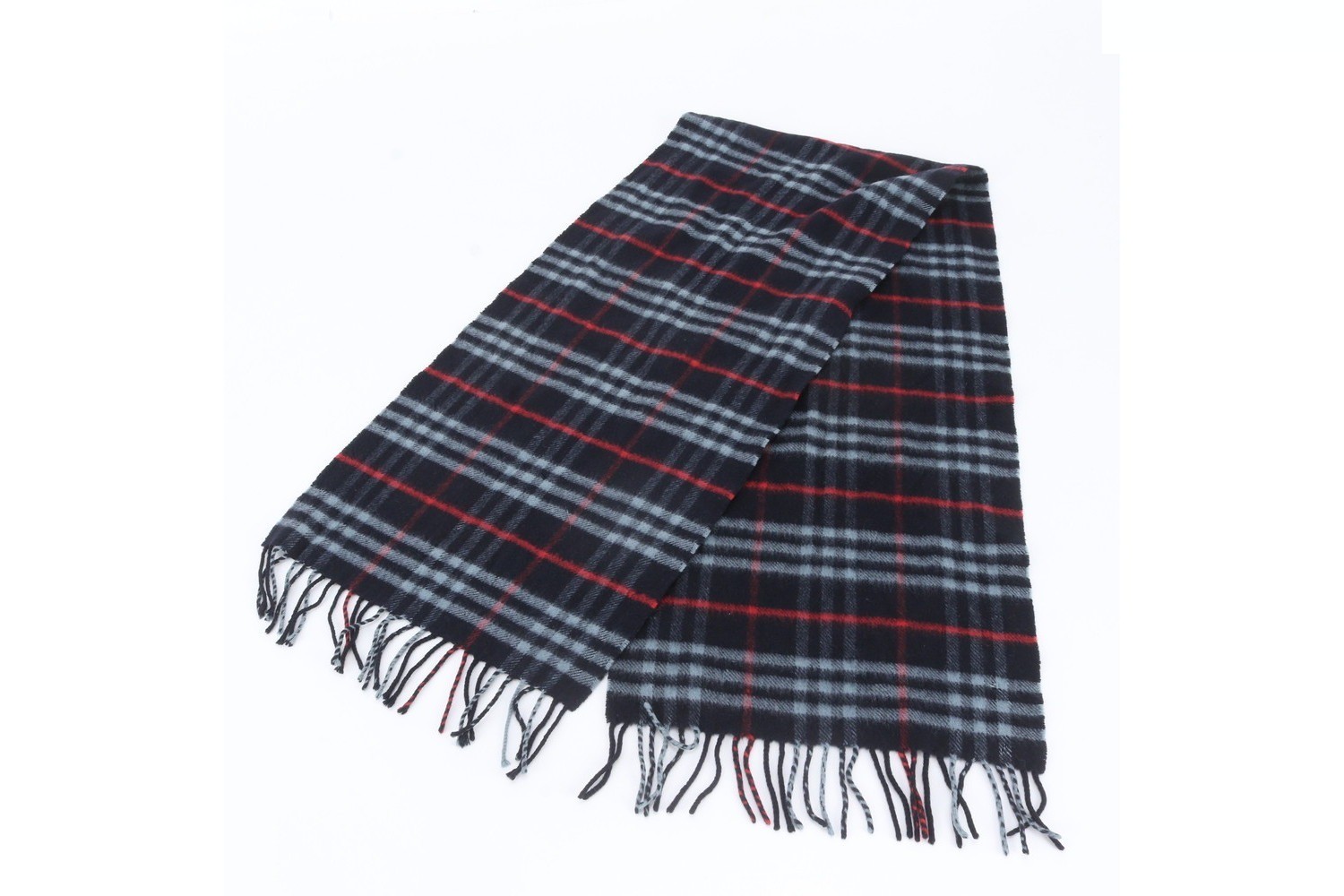 100% Cashmere Check Scarf — view 2