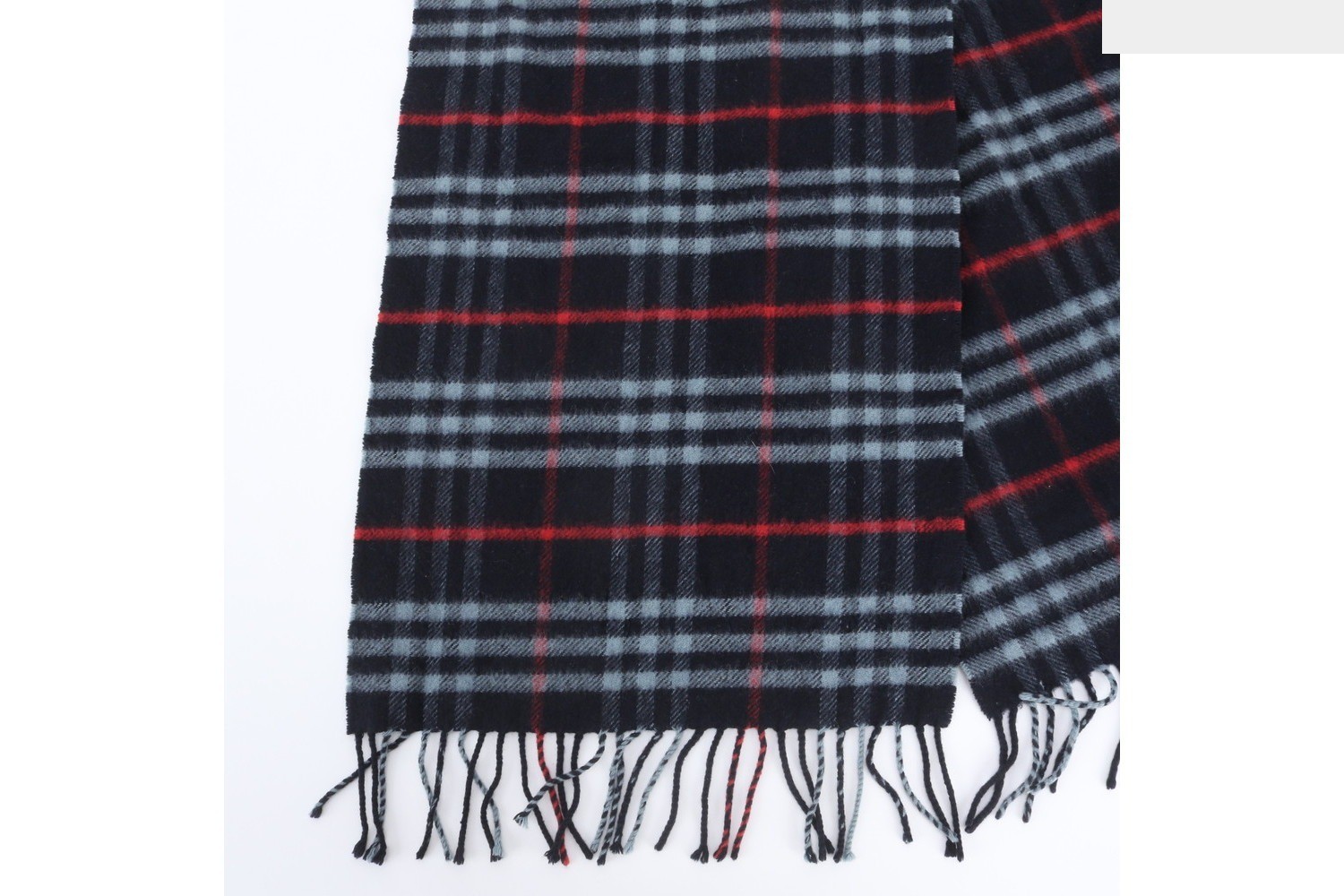 100% Cashmere Check Scarf — view 3