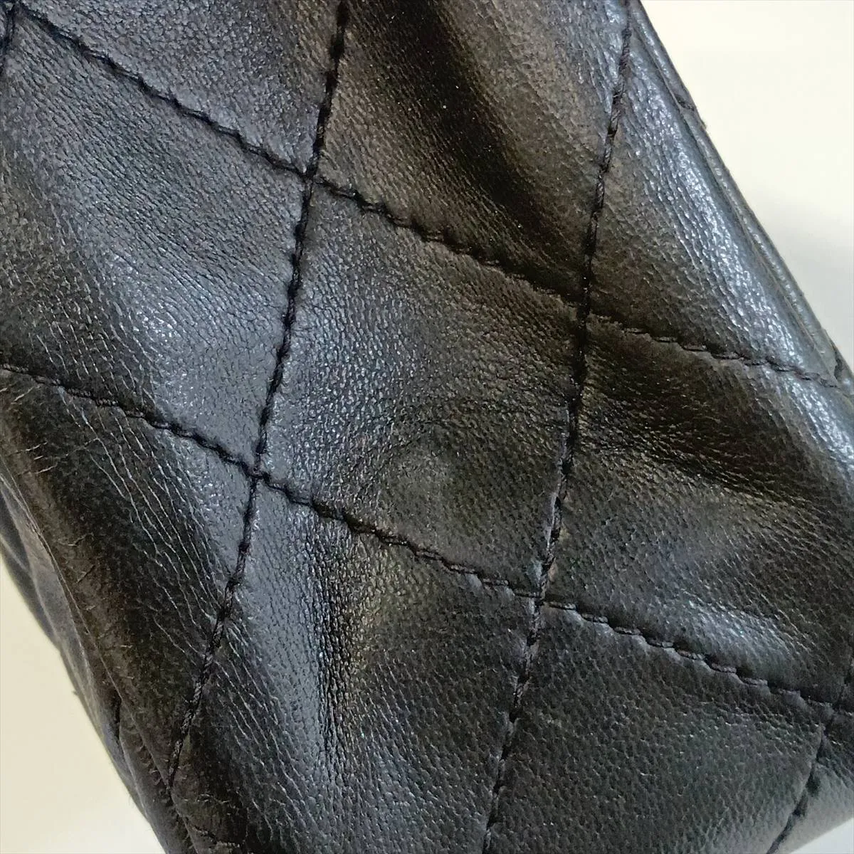 Matelassé Lambskin Double Flap Double Chain Bag, Black with Gold Hardware — view 13