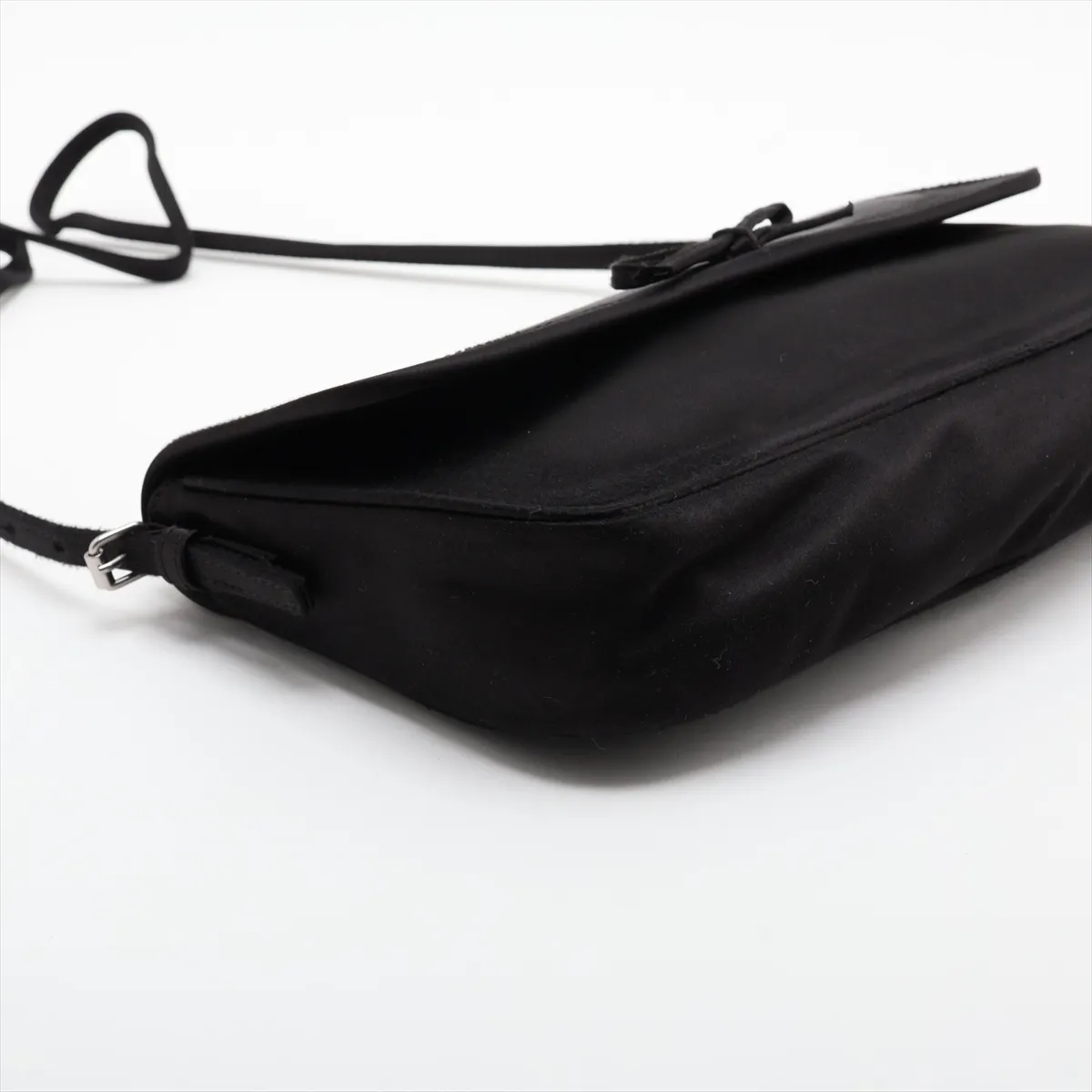 Leopold 791997 Satin Shoulder Bag, Black — view 4