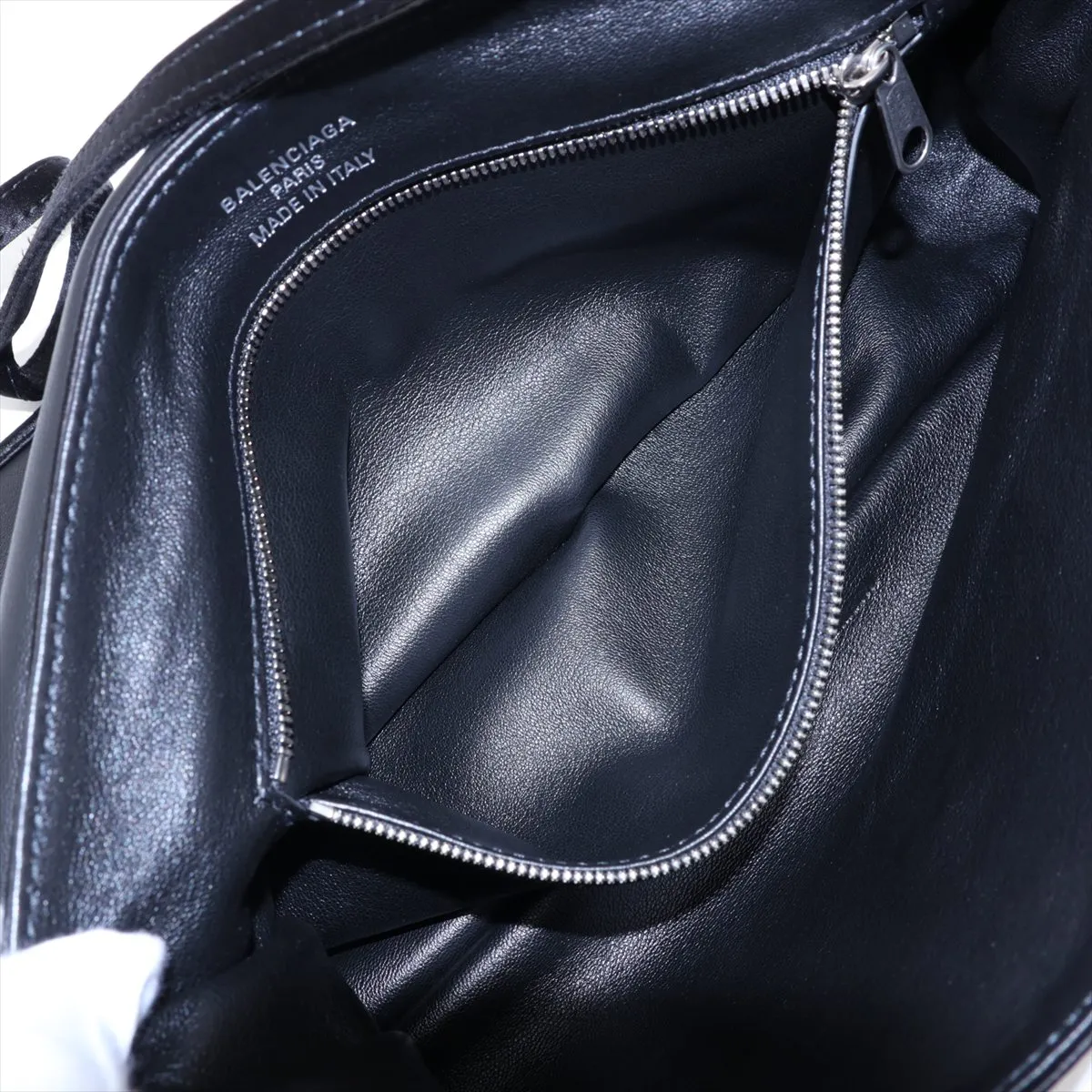 Leopold 791997 Satin Shoulder Bag, Black — view 7