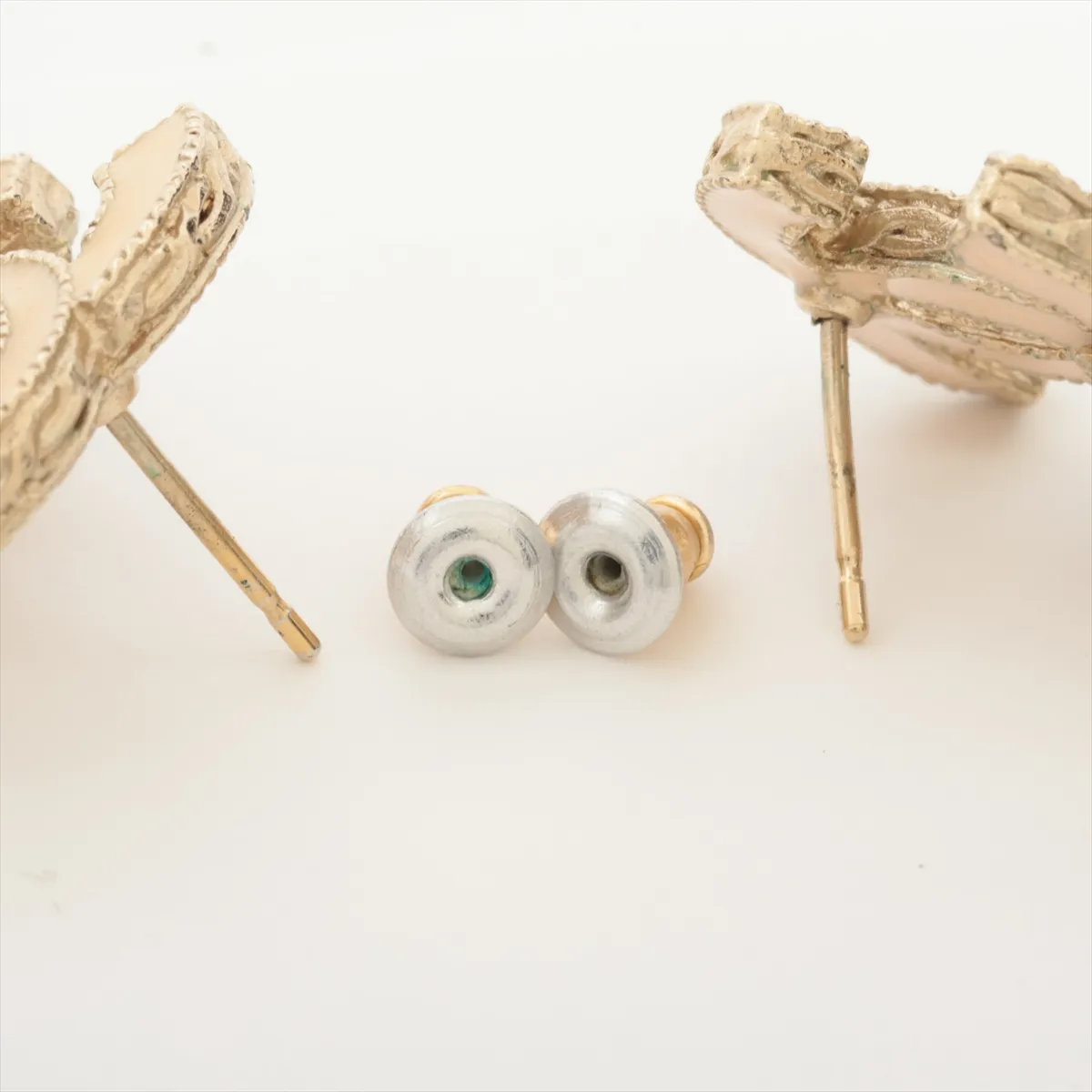 Coco Mark A11A Earrings (Pair) GP x Rhinestone x Faux Pearl Gold — view 4