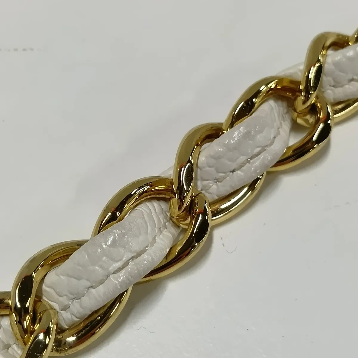 [Individually packaged] Chanel Large Matelassé 30 Caviar Skin Double Flap Double Chain Bag, White with Gold Hardware, 17908521, Serial Number 17, A58600 — view 12