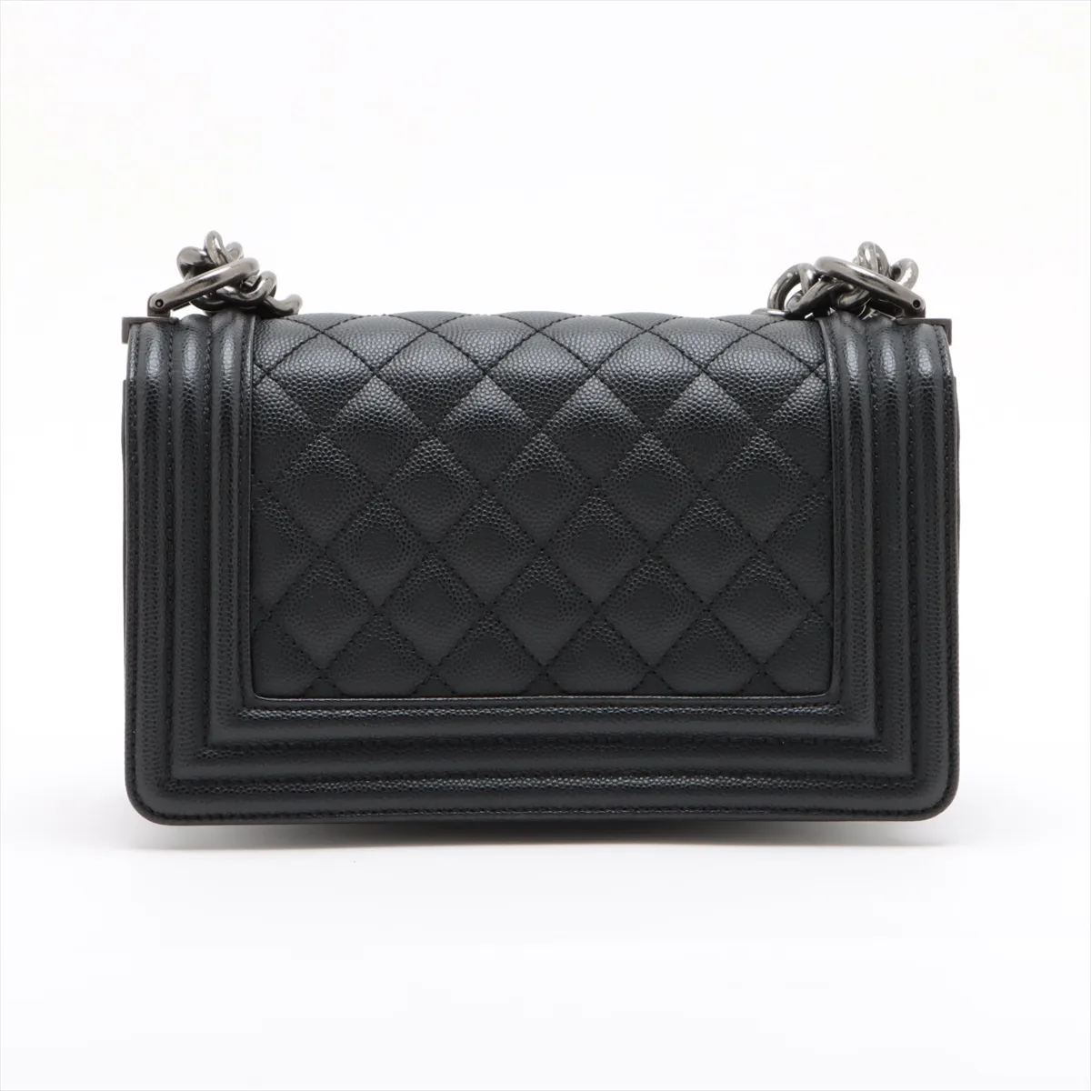 [Individually wrapped] Chanel Boy 20 Small Caviar Skin Chain Shoulder Bag Black Gunmetal Hardware GT5EE6E5 Random Plate A67085 — view 2