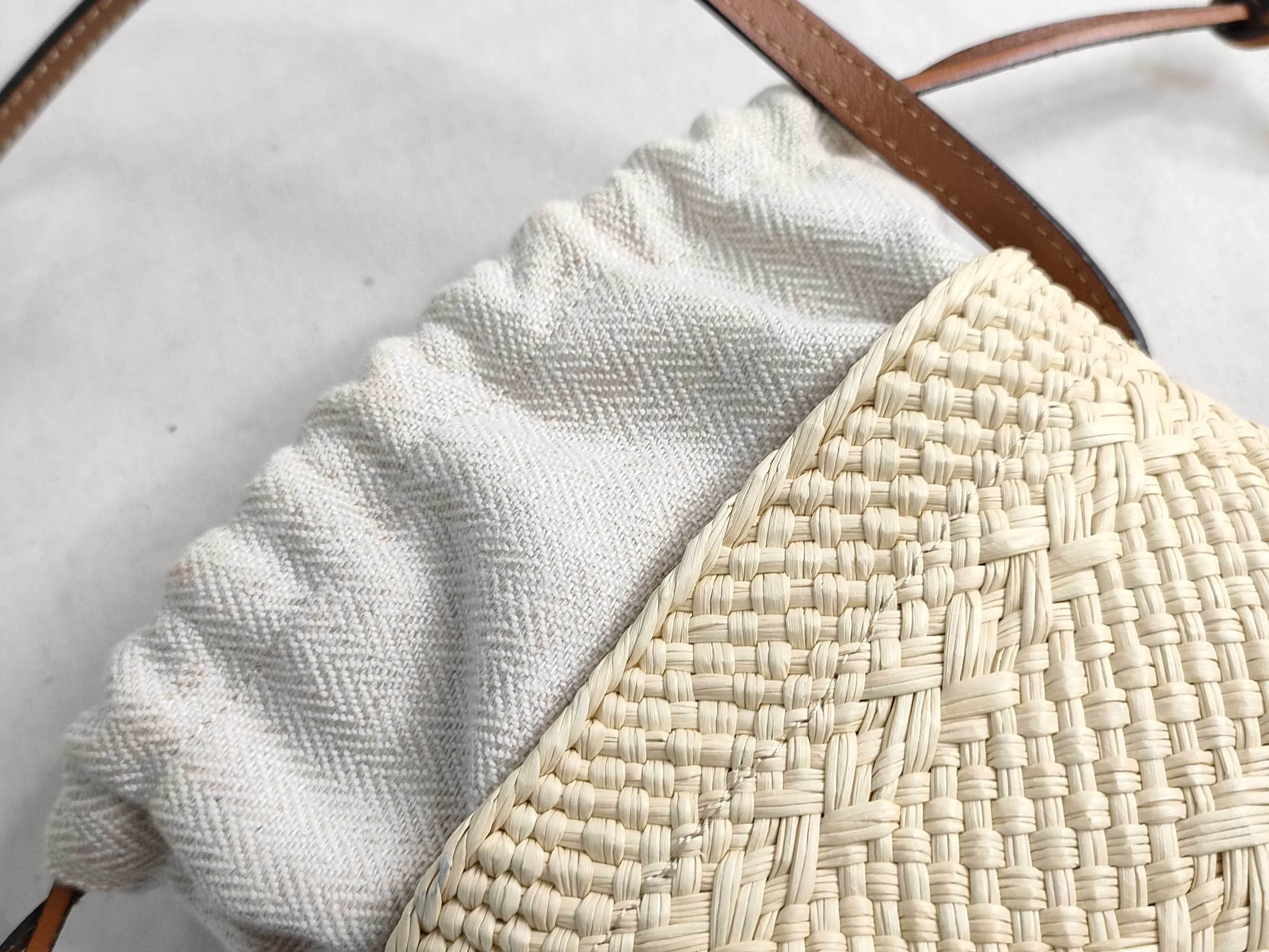 Anagram Square Pocket Raffia x Leather Shoulder Bag Beige x Brown Shoulder Bag — view 14