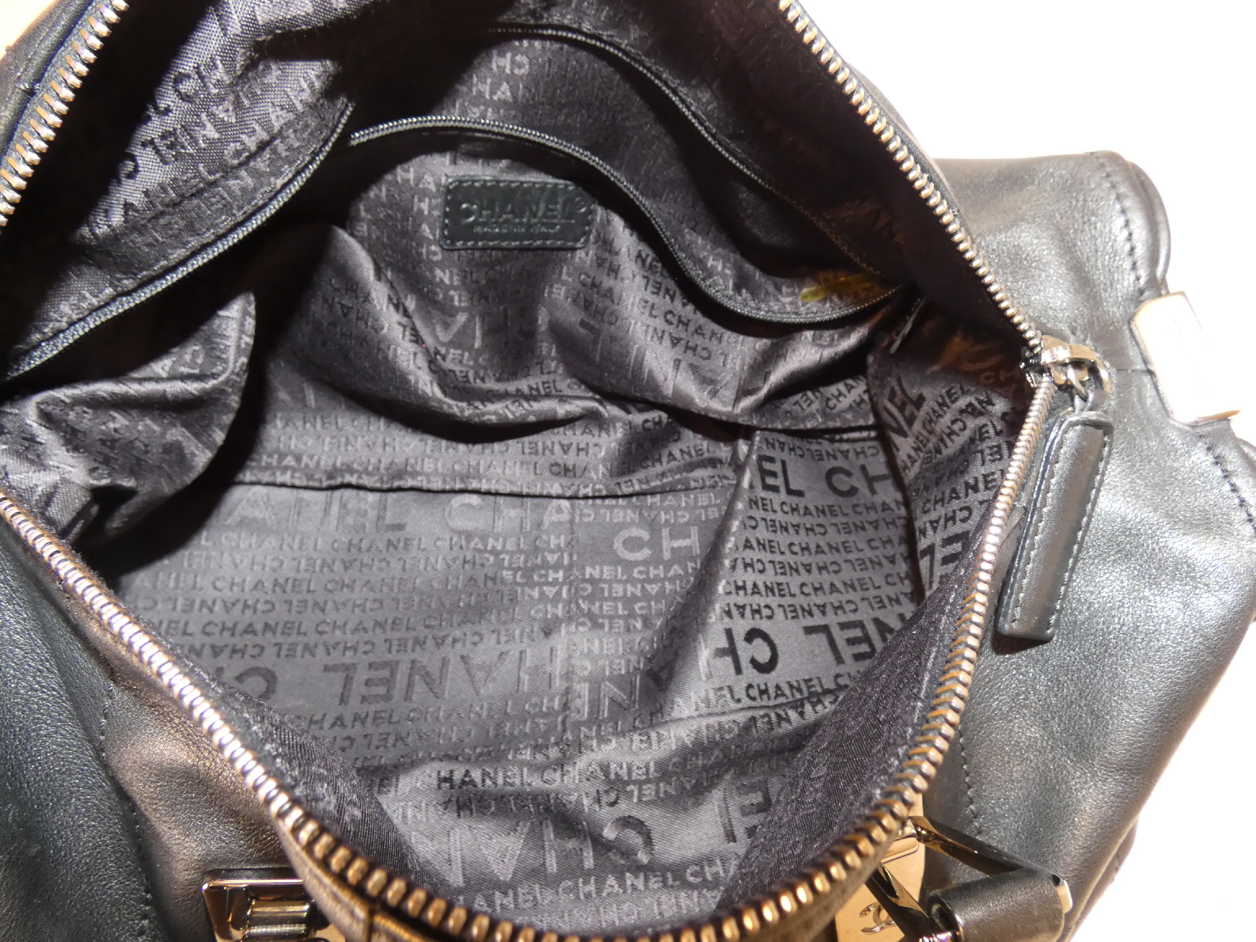 Chocolate Bar Black Leather Boston Handbag — view 9
