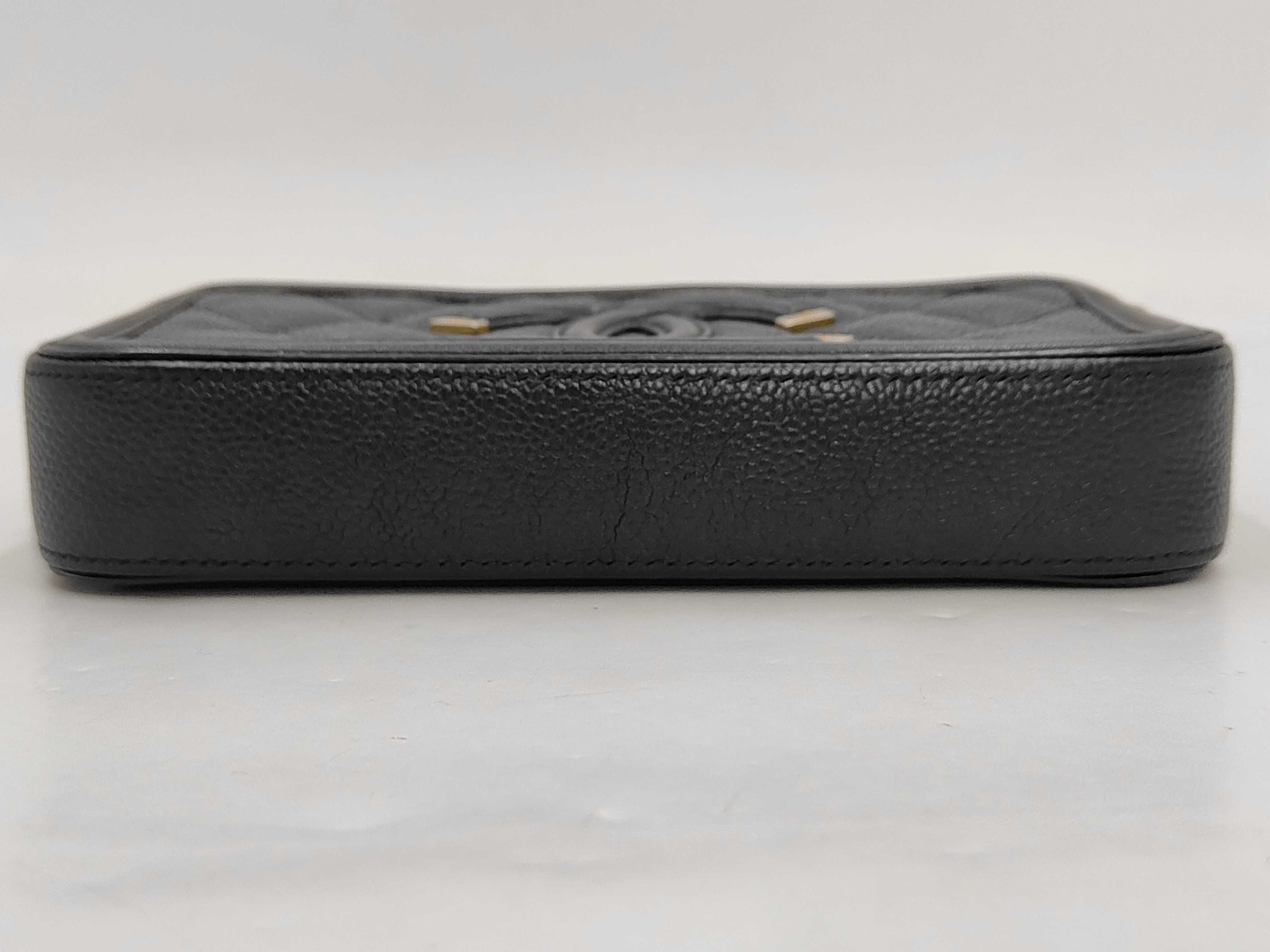 Filigree Chain Wallet, Caviar Leather, Black Shoulder Bag — view 3