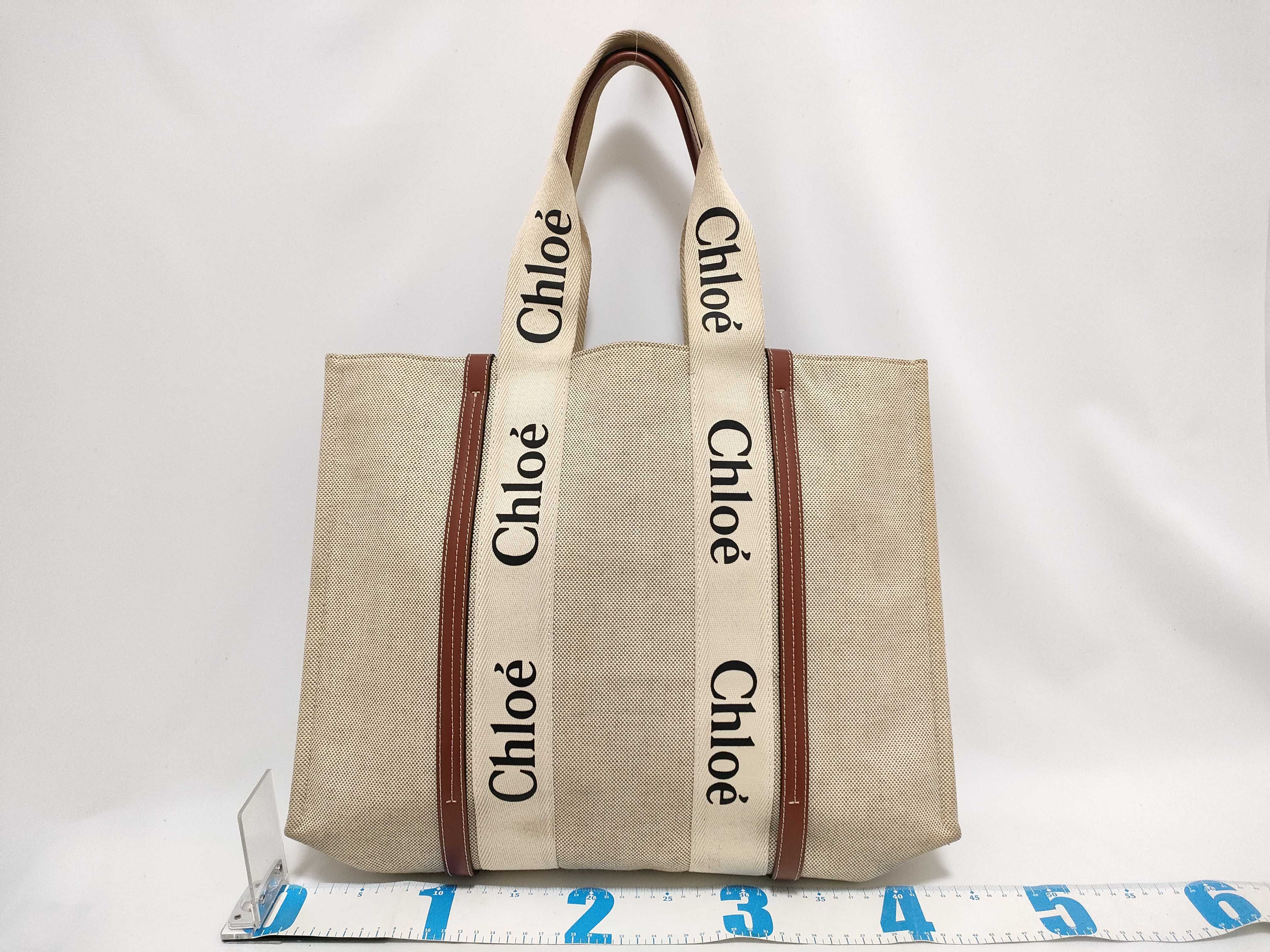 DU-Chloé Woody Large Canvas Tote Bag Beige — view 2