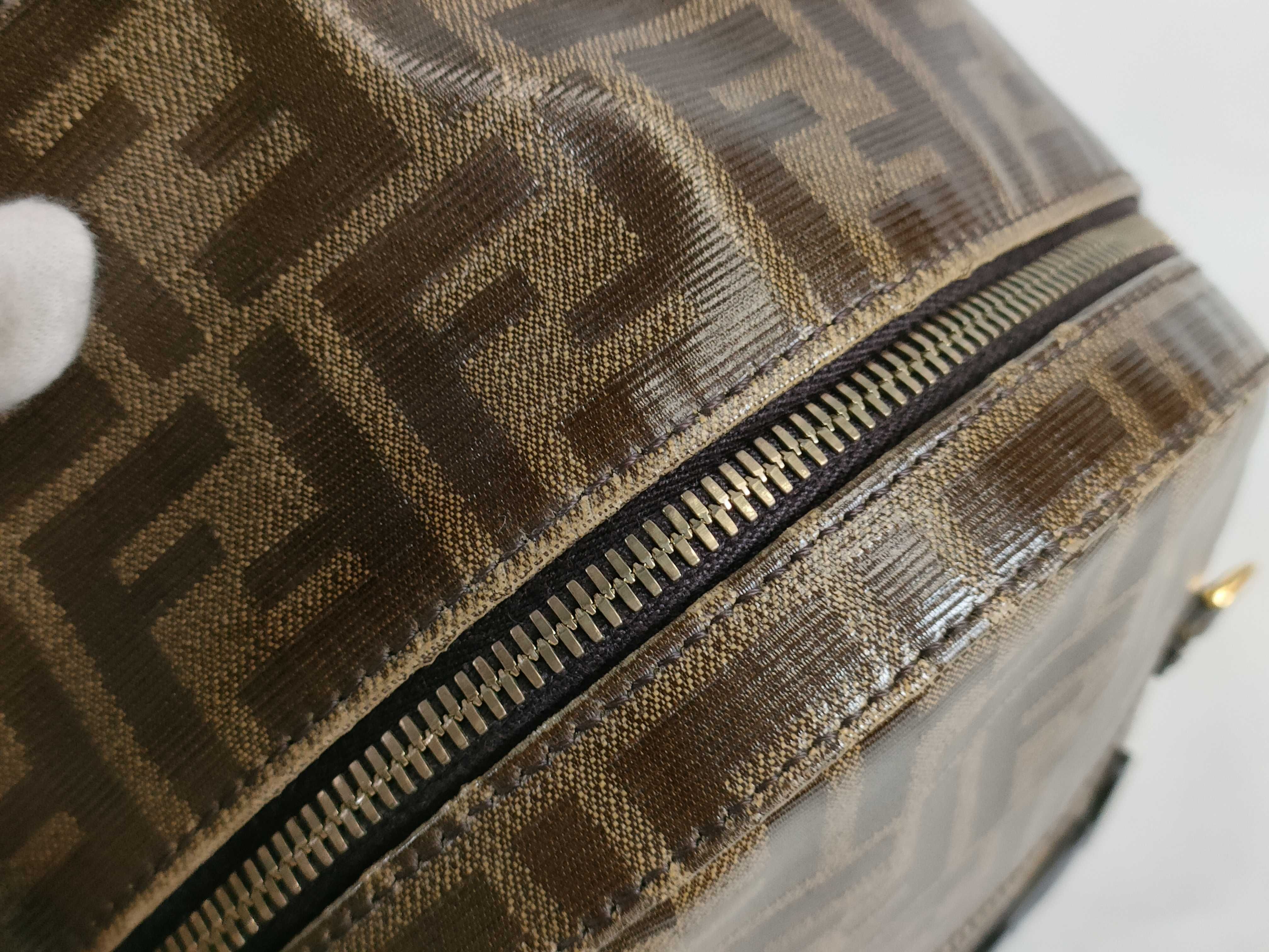 Zucca pattern Fendi backpack Mania Fila collaboration brown backpack — view 9