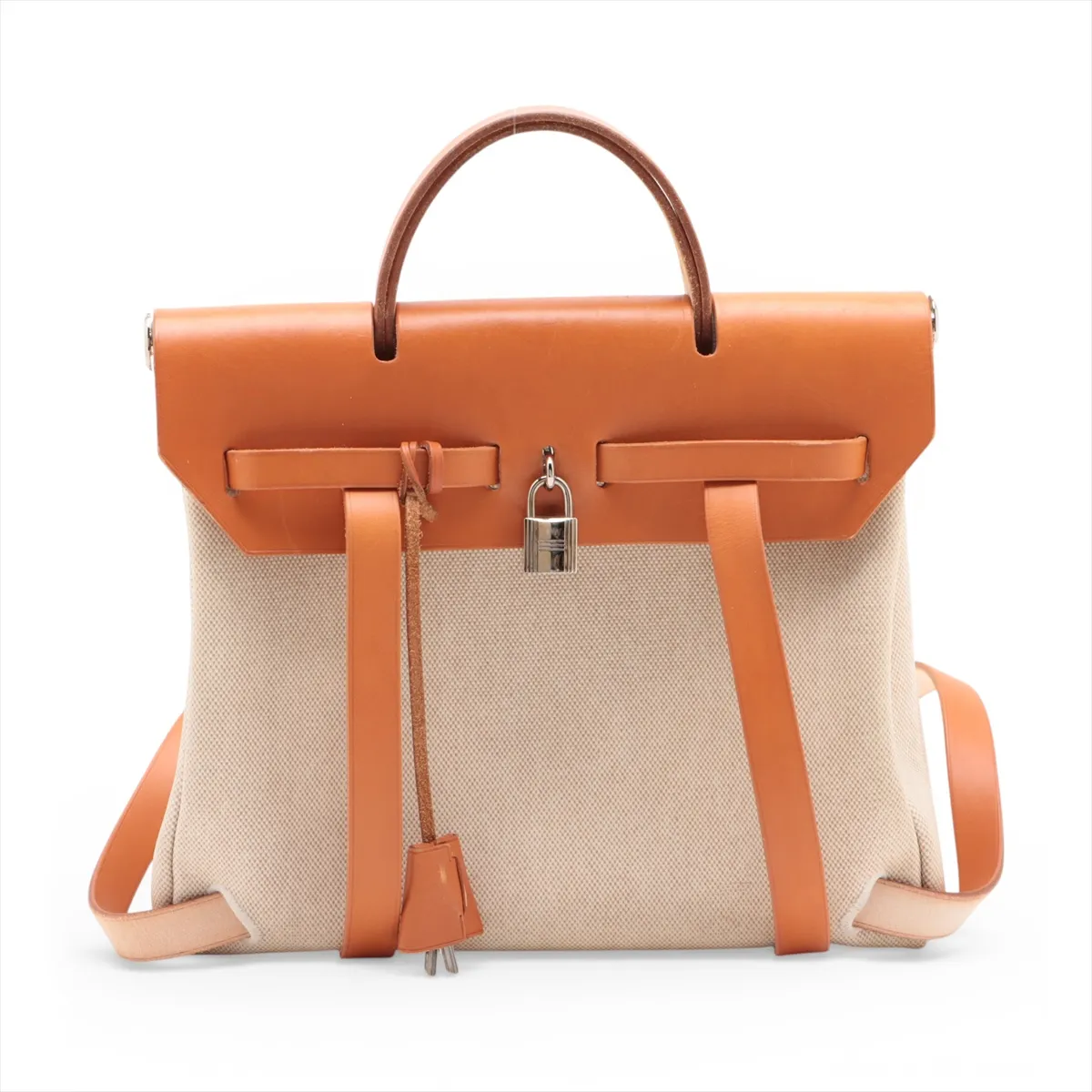 Herbag Ad PM Toile H x Vache Hunter Beige Silver Hardware C: 1999 — view 2