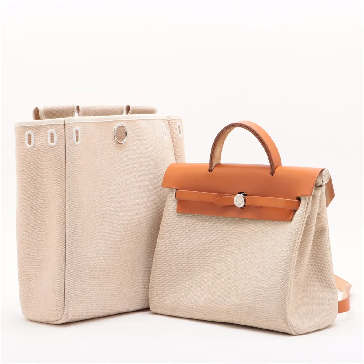 Herbag Ad PM Toile H x Vache Hunter Beige Silver Hardware C: 1999 — view 10