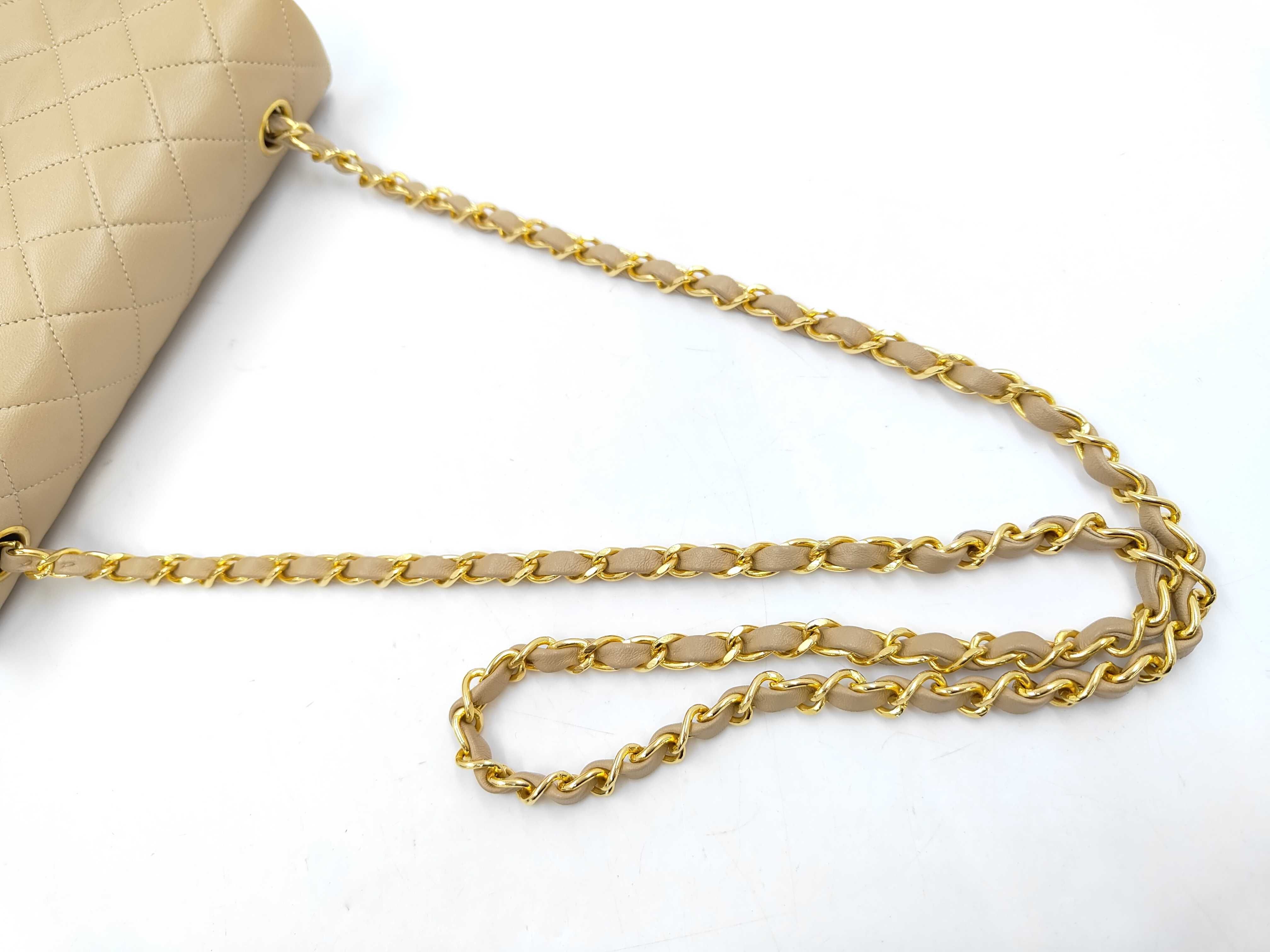 Lambskin Matelassé 23 Beige Gold Hardware Chain Shoulder Bag — view 3