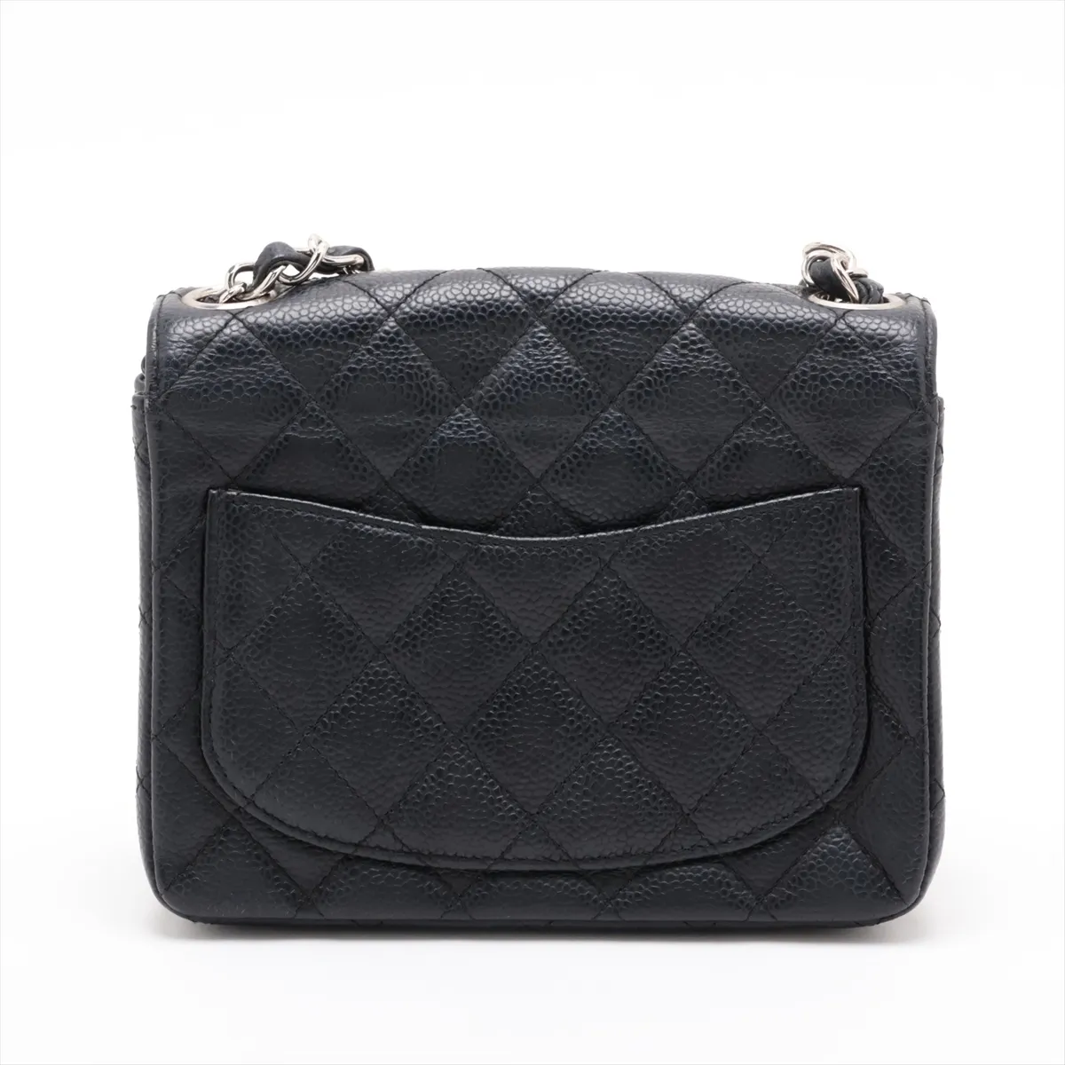 Mini Matelassé 17 Caviar Skin Single Flap Single Chain Bag, Black with Silver Hardware, 22679927, Serial Number , A35200 — view 2