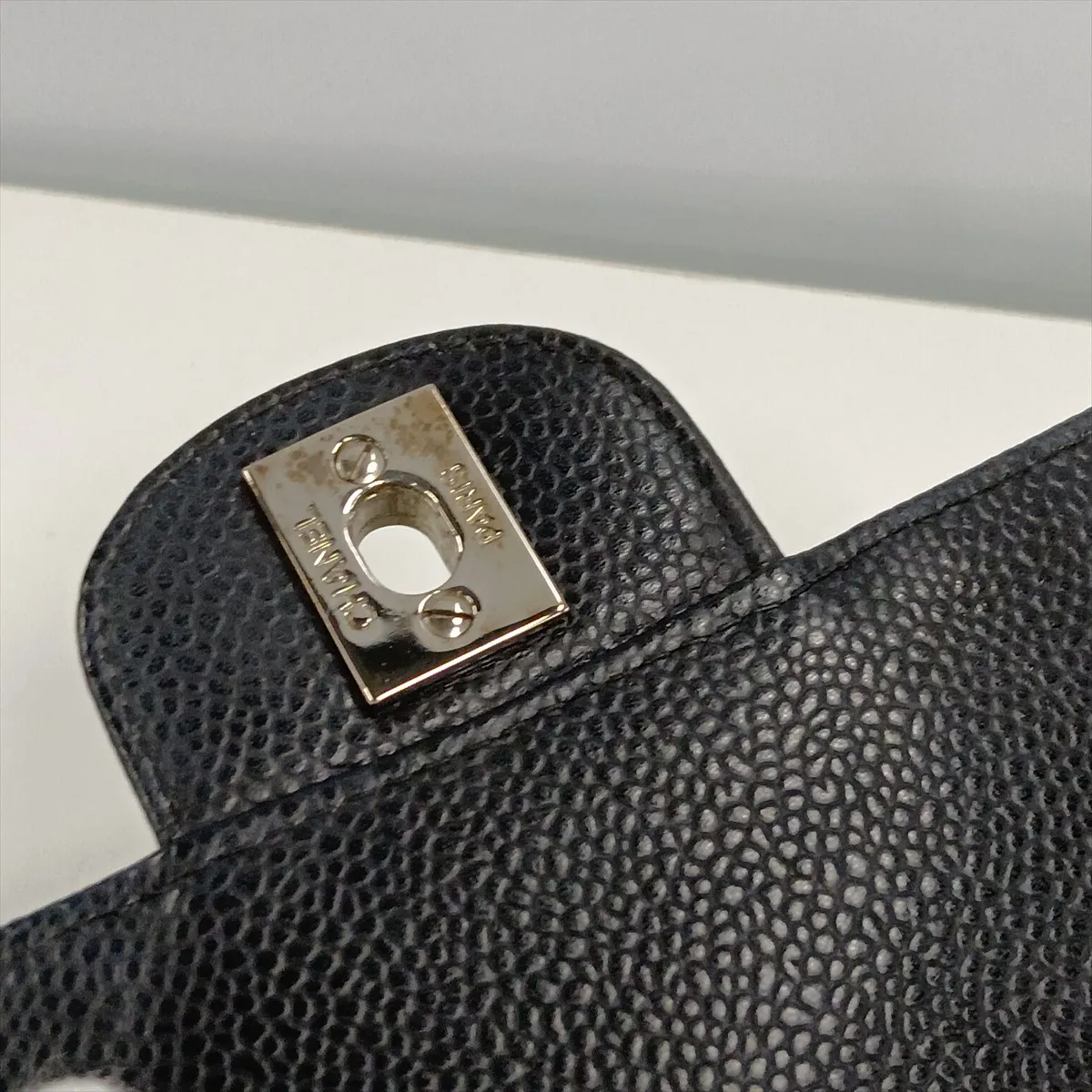 Mini Matelassé 17 Caviar Skin Single Flap Single Chain Bag, Black with Silver Hardware, 22679927, Serial Number , A35200 — view 12