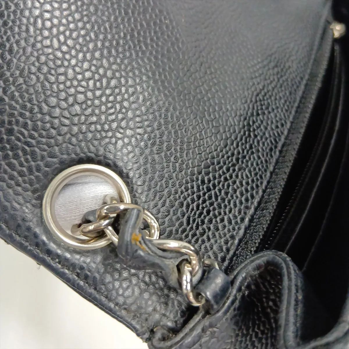 Mini Matelassé 17 Caviar Skin Single Flap Single Chain Bag, Black with Silver Hardware, 22679927, Serial Number , A35200 — view 13