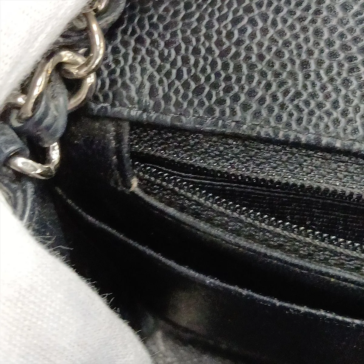 Mini Matelassé 17 Caviar Skin Single Flap Single Chain Bag, Black with Silver Hardware, 22679927, Serial Number , A35200 — view 14