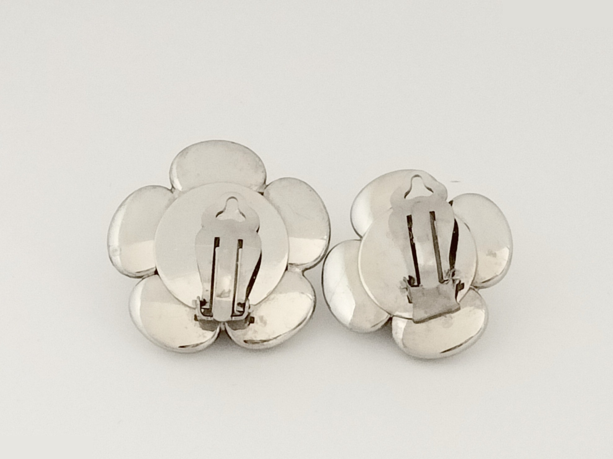 Camellia White Silver Earrings — view 3