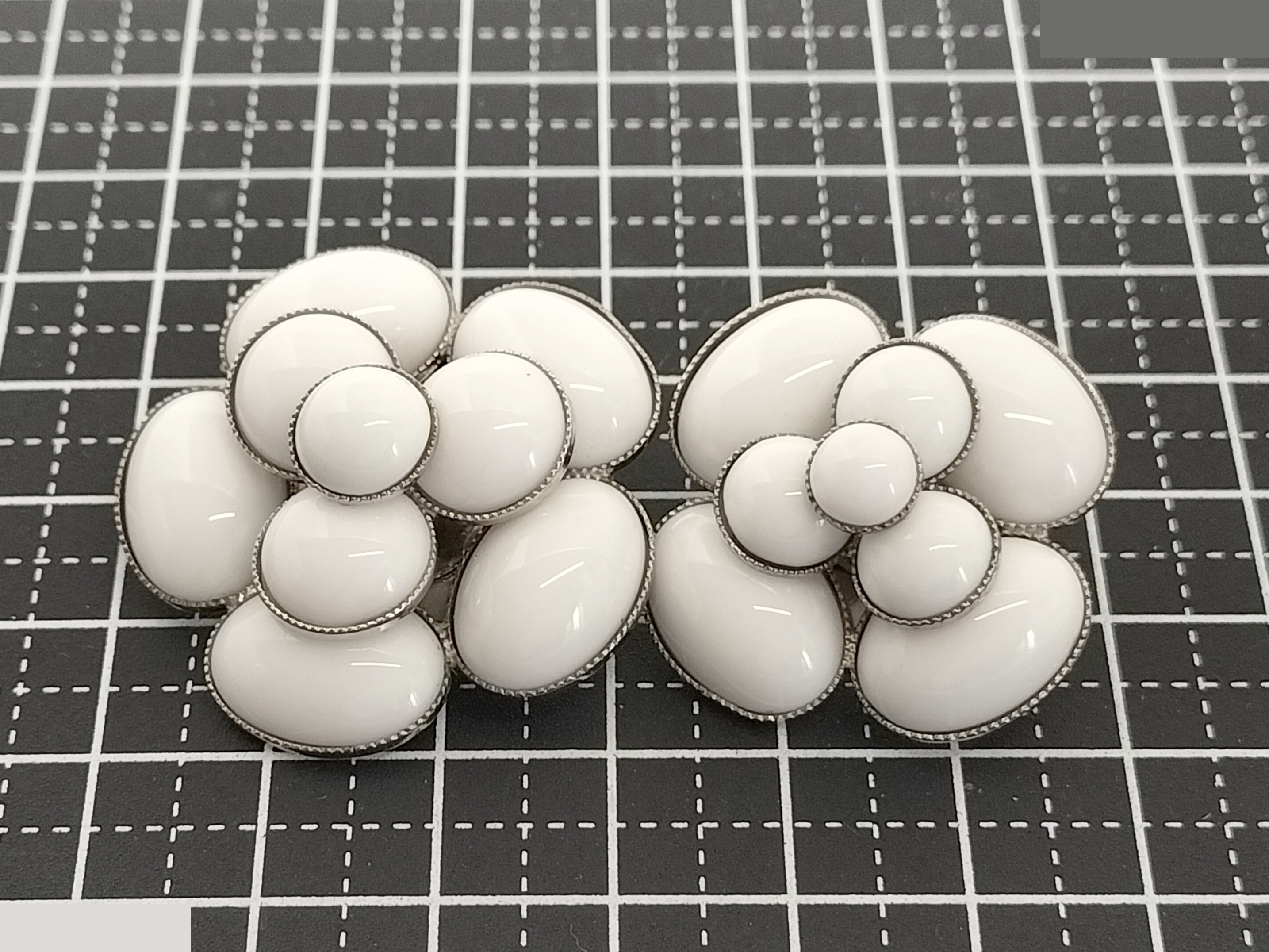 Camellia White Silver Earrings — view 4