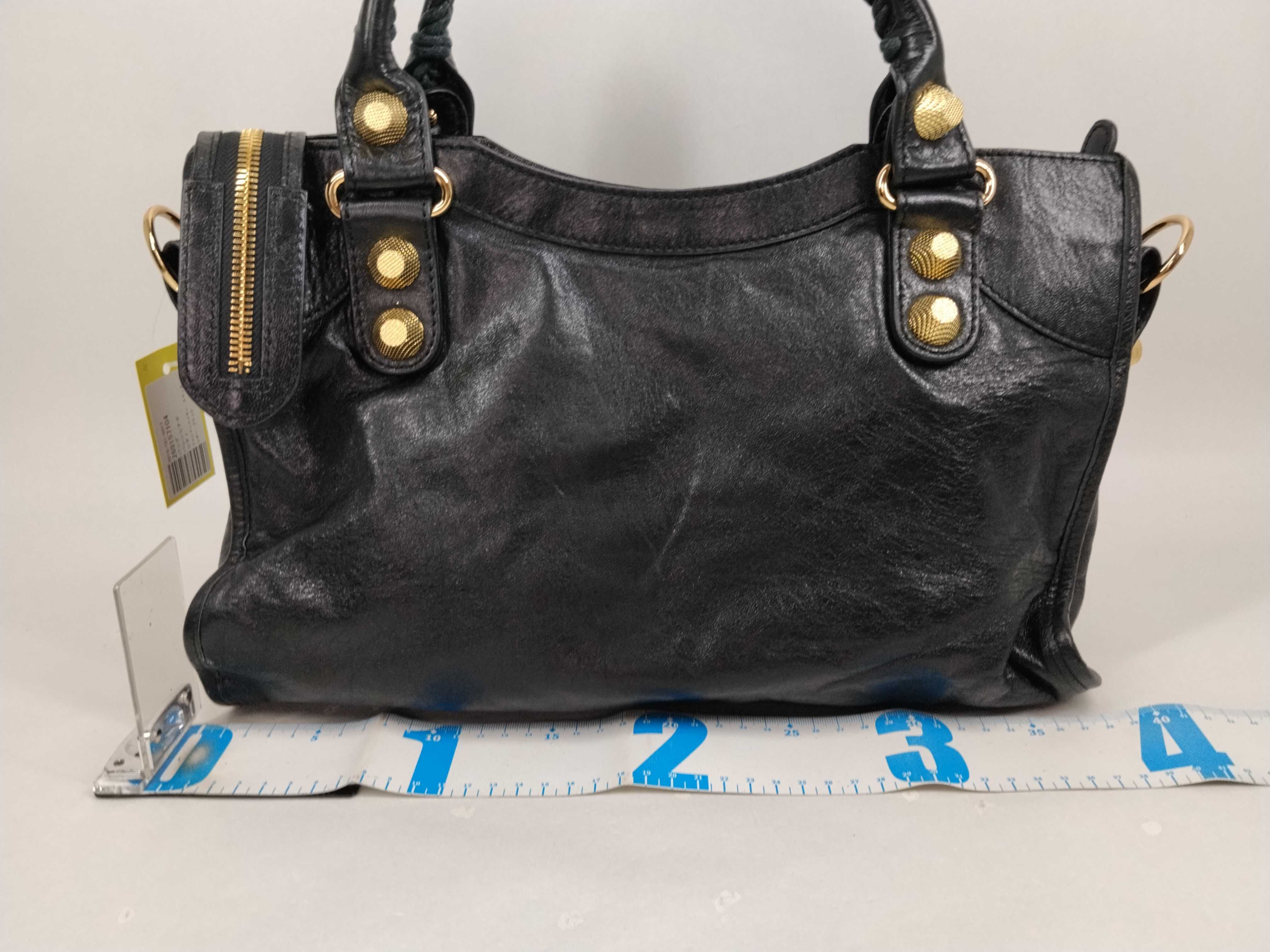 The Giant City Studded Leather Black Handbag — view 2