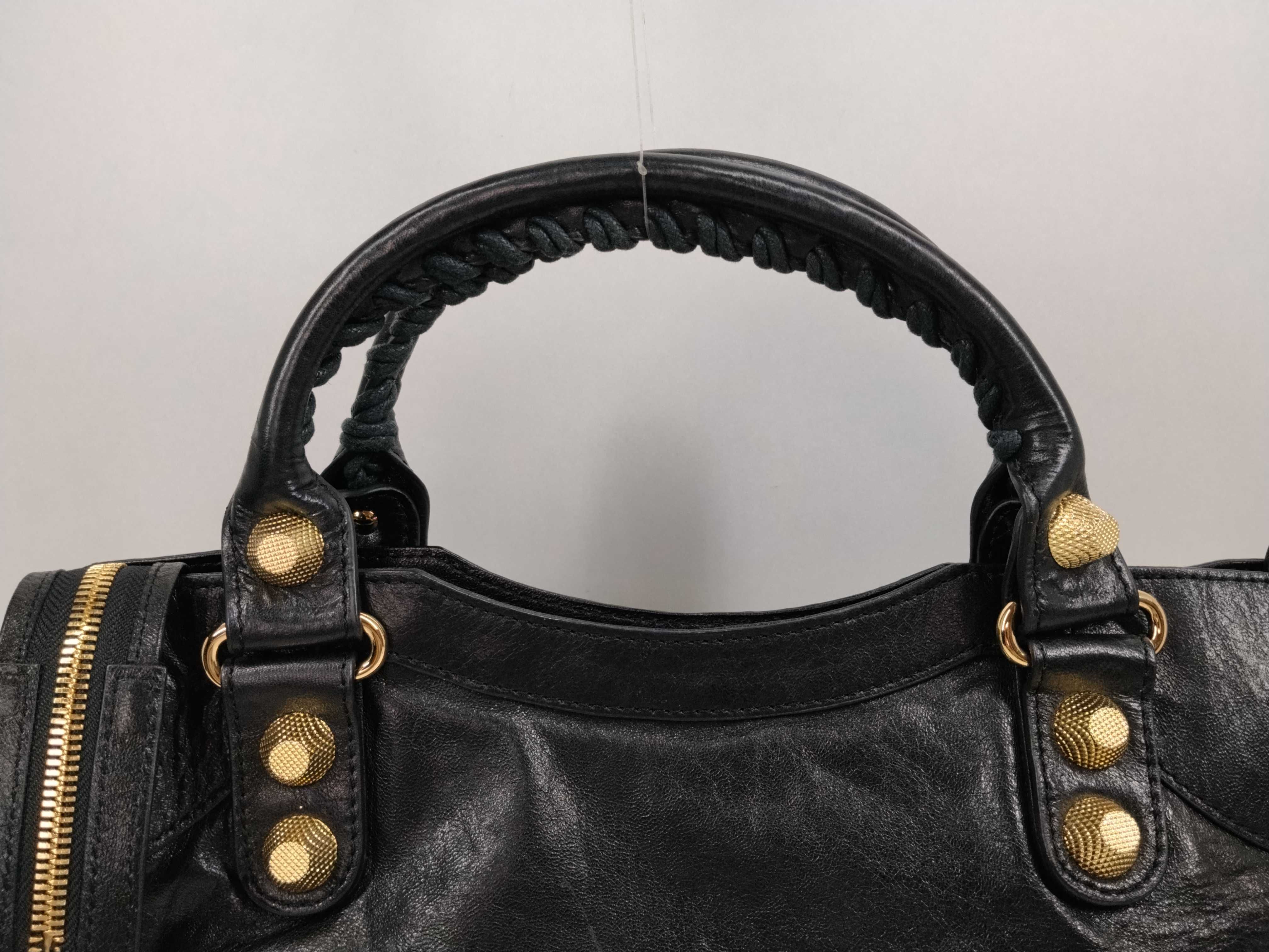 The Giant City Studded Leather Black Handbag — view 4