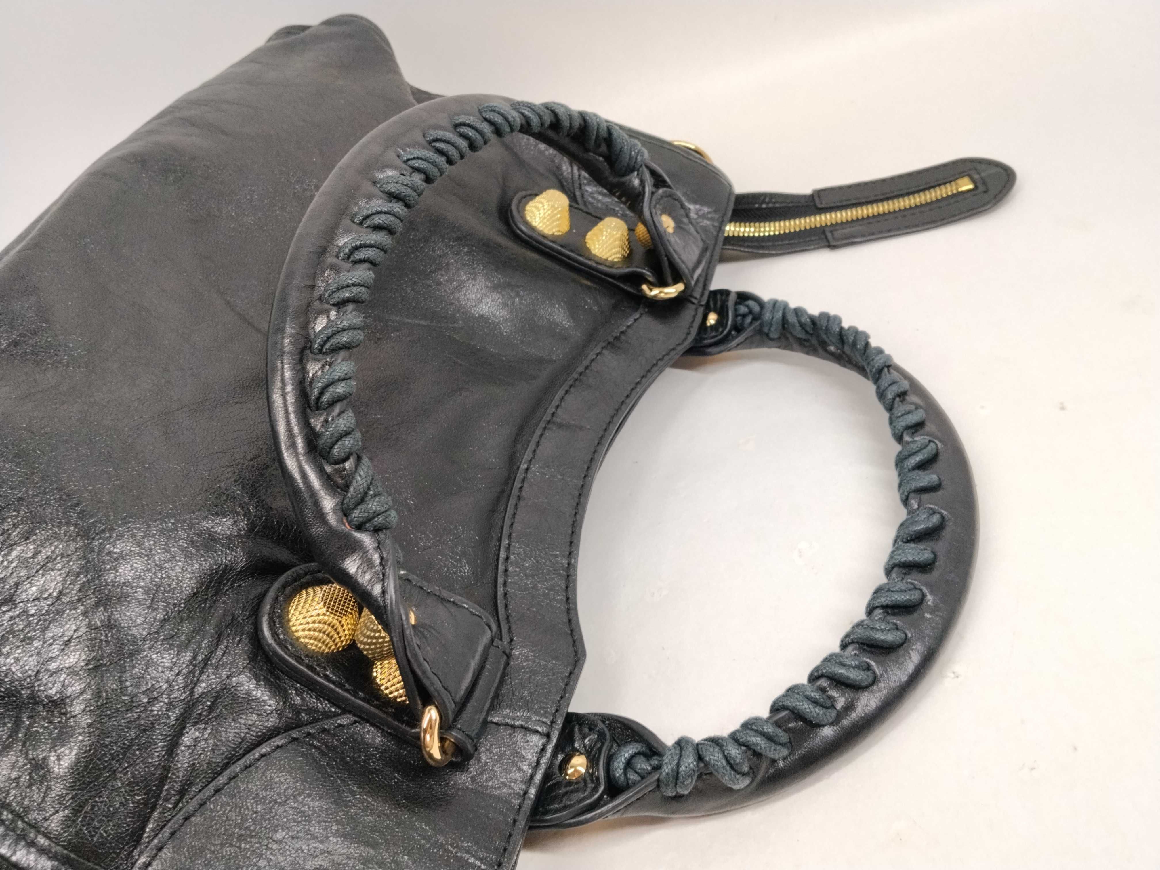 The Giant City Studded Leather Black Handbag — view 7