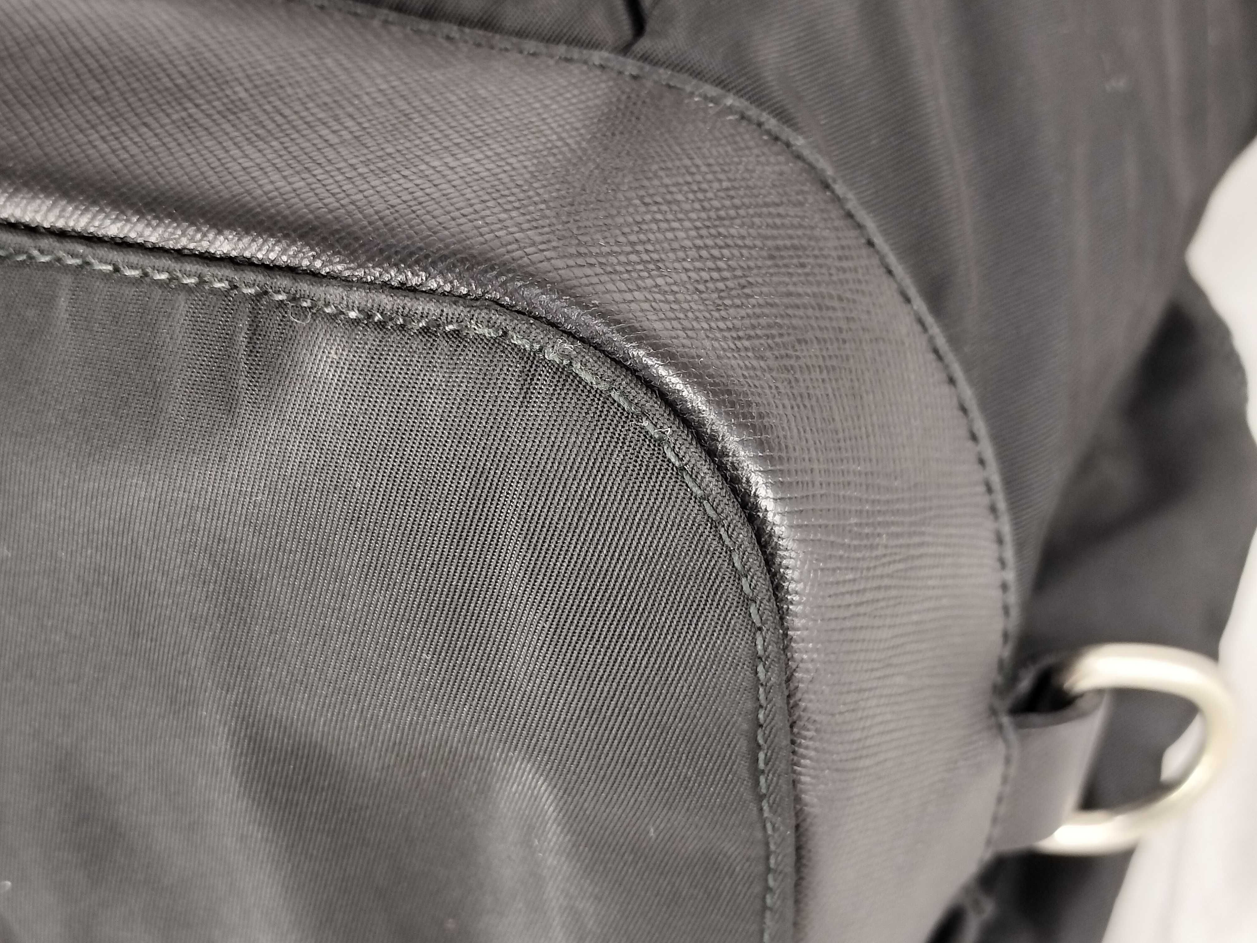 Nylon Prada Backpack, Black, Triangle Plate Backpack — view 7