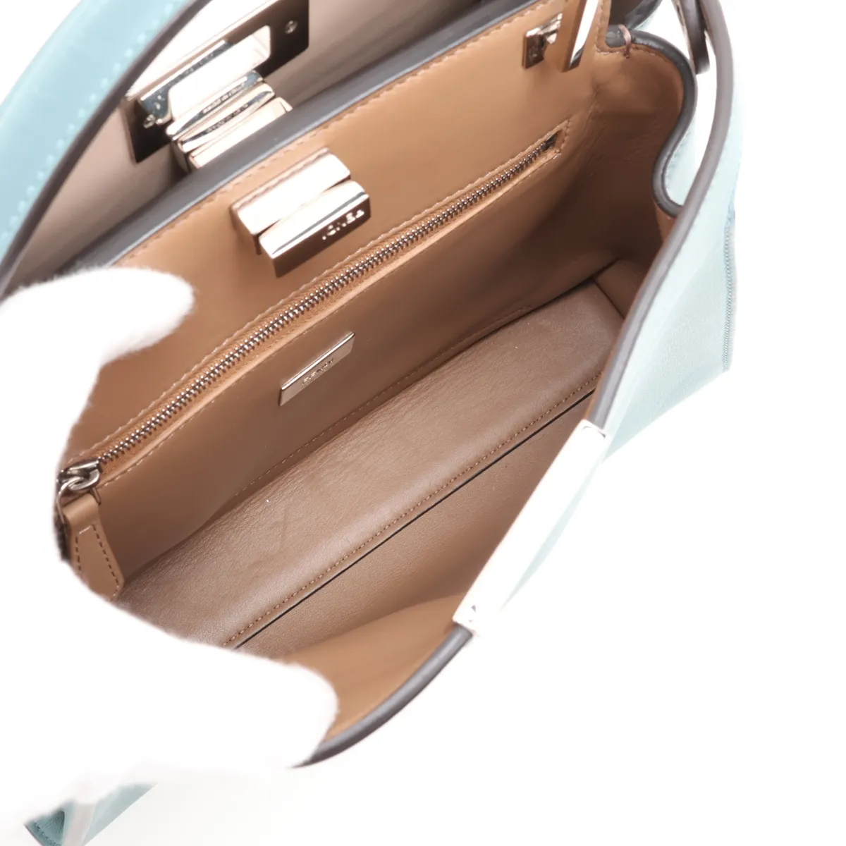 Peekaboo Essentially Leather 2-Way Handbag, Blue, 8BN302 — view 8