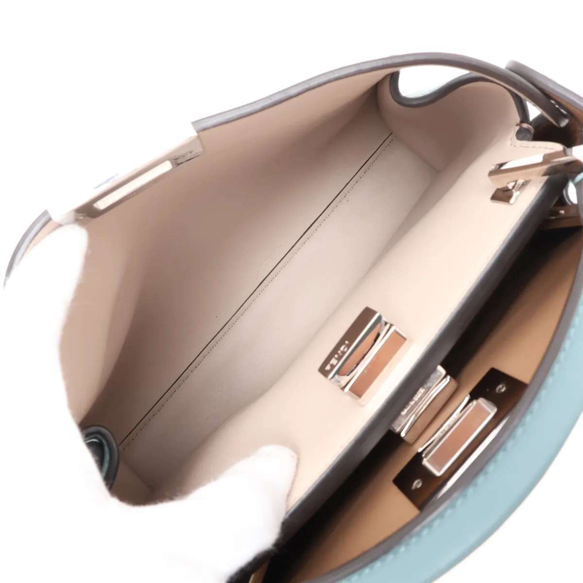 Peekaboo Essentially Leather 2-Way Handbag, Blue, 8BN302 — view 10